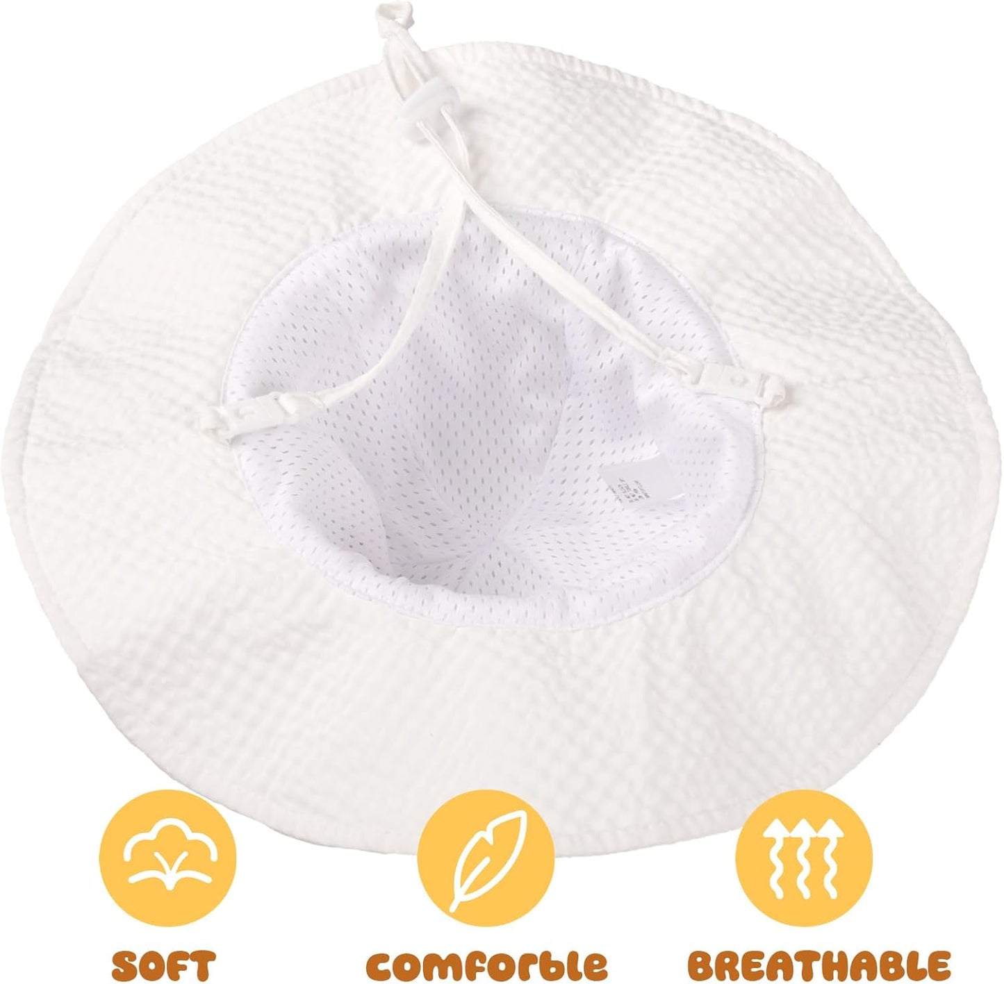 HONGTEYA Baby Sun Hat Toddler Girl Beach Hat Adjustable Outdoor Summer Hat UPF 50+ Sun Protection Wide Brim Infant Kids