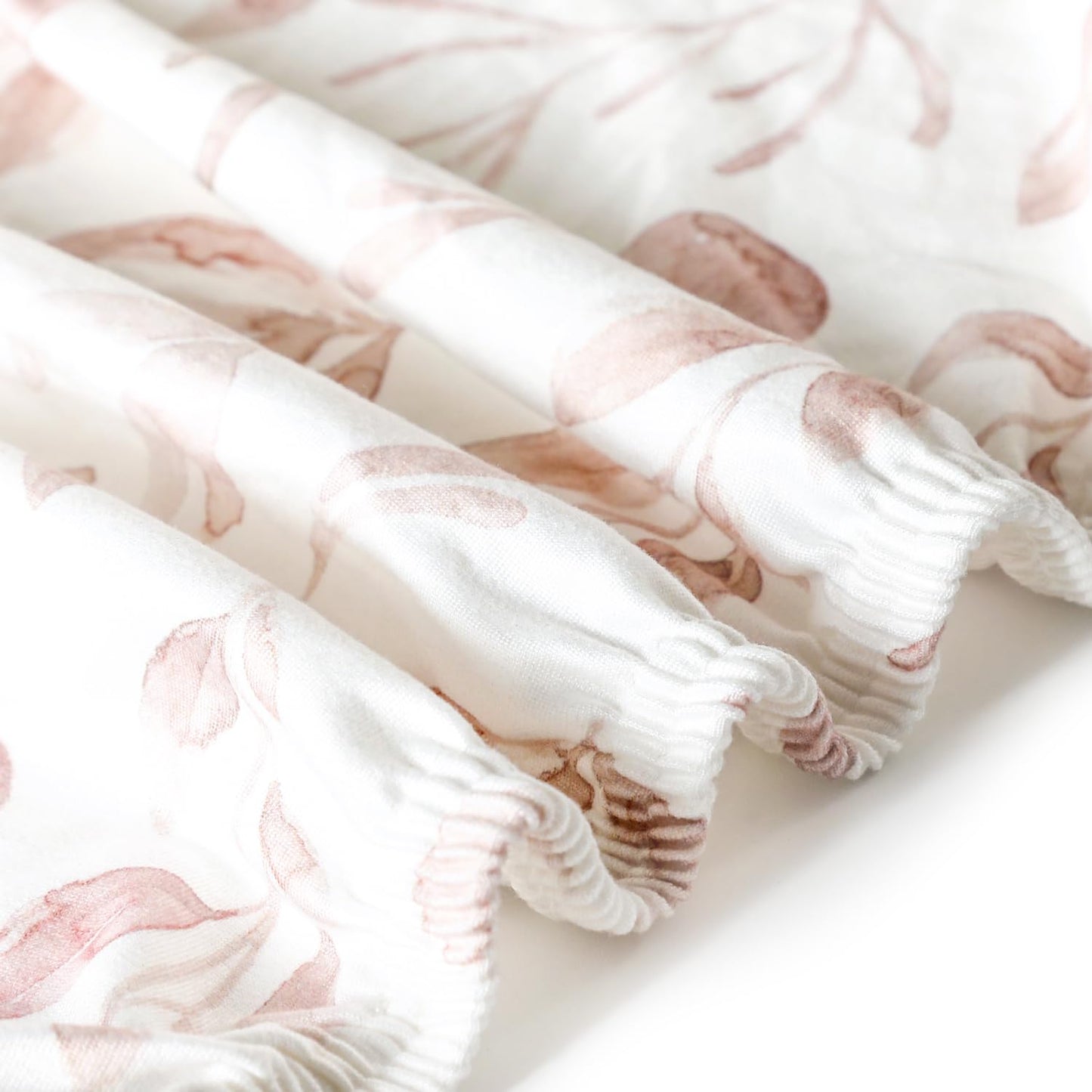 GRSSDER Stretch Ultra Soft Jersey Knit Changing Pad Cover Set 2 Pack, Change Table Pad Covers Fit 32"/34" x 16" Pads Safe and Snug, Beautiful Blush Pink Floral and Cute Animals Print for Girls