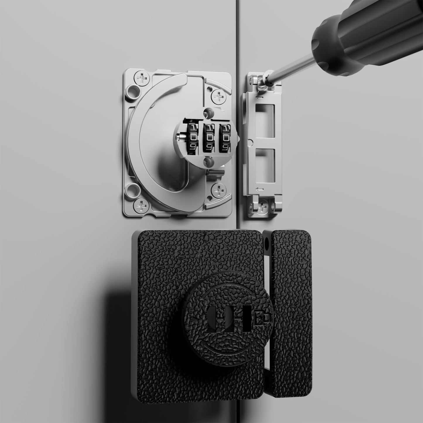 ETEKJOY Keyless Cabinet Lock 3-Digit Combination for Swinging/Sliding Door Drawer Cupboard Locker Closet Wooden Box Hook-Locking (Silver, 180 Degree)