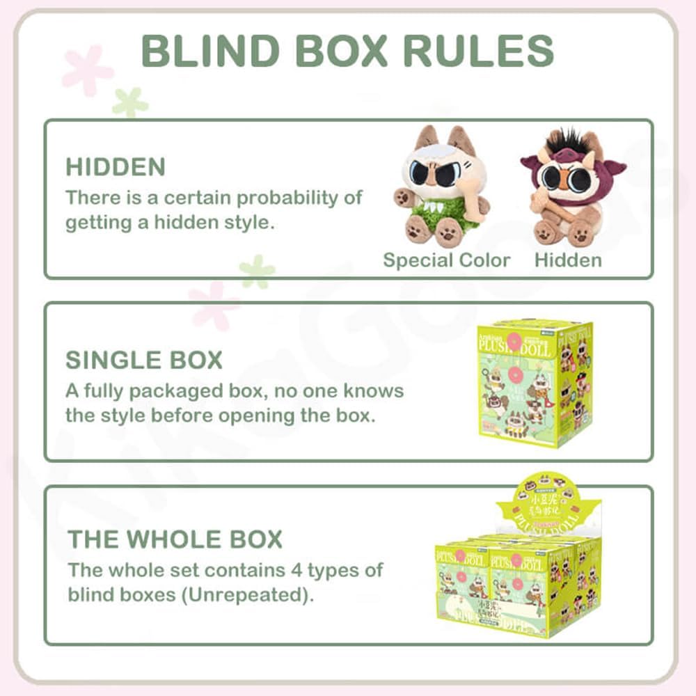 Nobeko Azukican Cat Island Exploration Series Blind Box Figures 4PCs Random Art Cute Plush Collectibles Birthday Gift