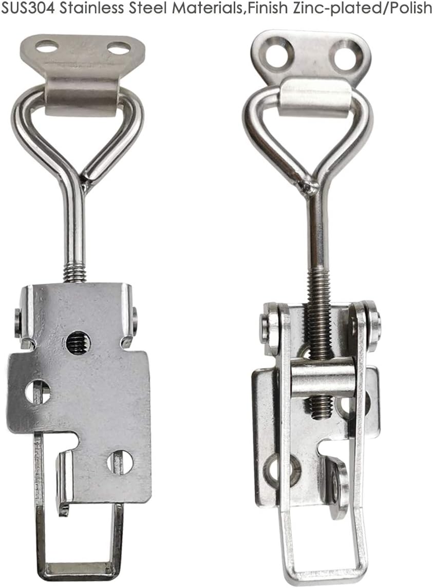 Adjustable Buckle Cabinet Boxes Lever Handle Toggle Catch Latch Lock with Screws,2 Pcs (SK-2S,Range:97-123mm)