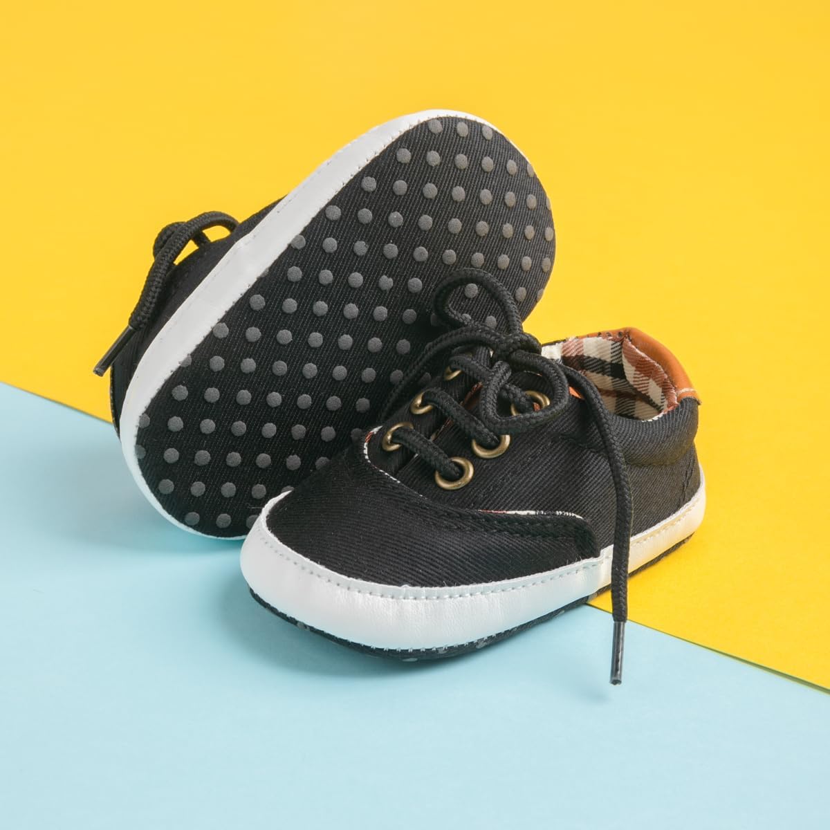 Morbido Infant Baby Boys Girls Canvas Sneaker Toddler Slip On Anti Skid Newborn First Walkers Candy Shoes for 0-18 Months