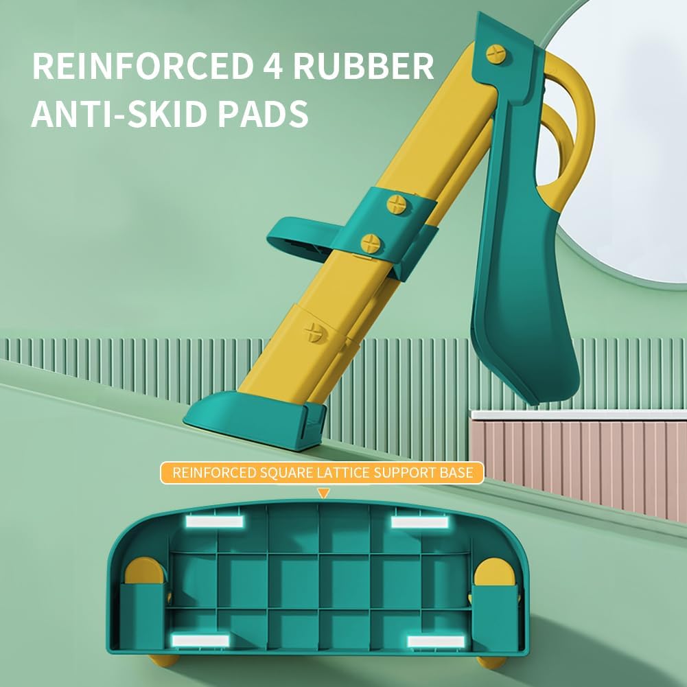 Potty Training Toilet Seat For Boys Girls, Toddler Toilet Seat With Step Stool Ladder, Foldable Toddler Potty Seat For Toilet With Non-Slip Design, Adjustable Height (Blue & Yellow)