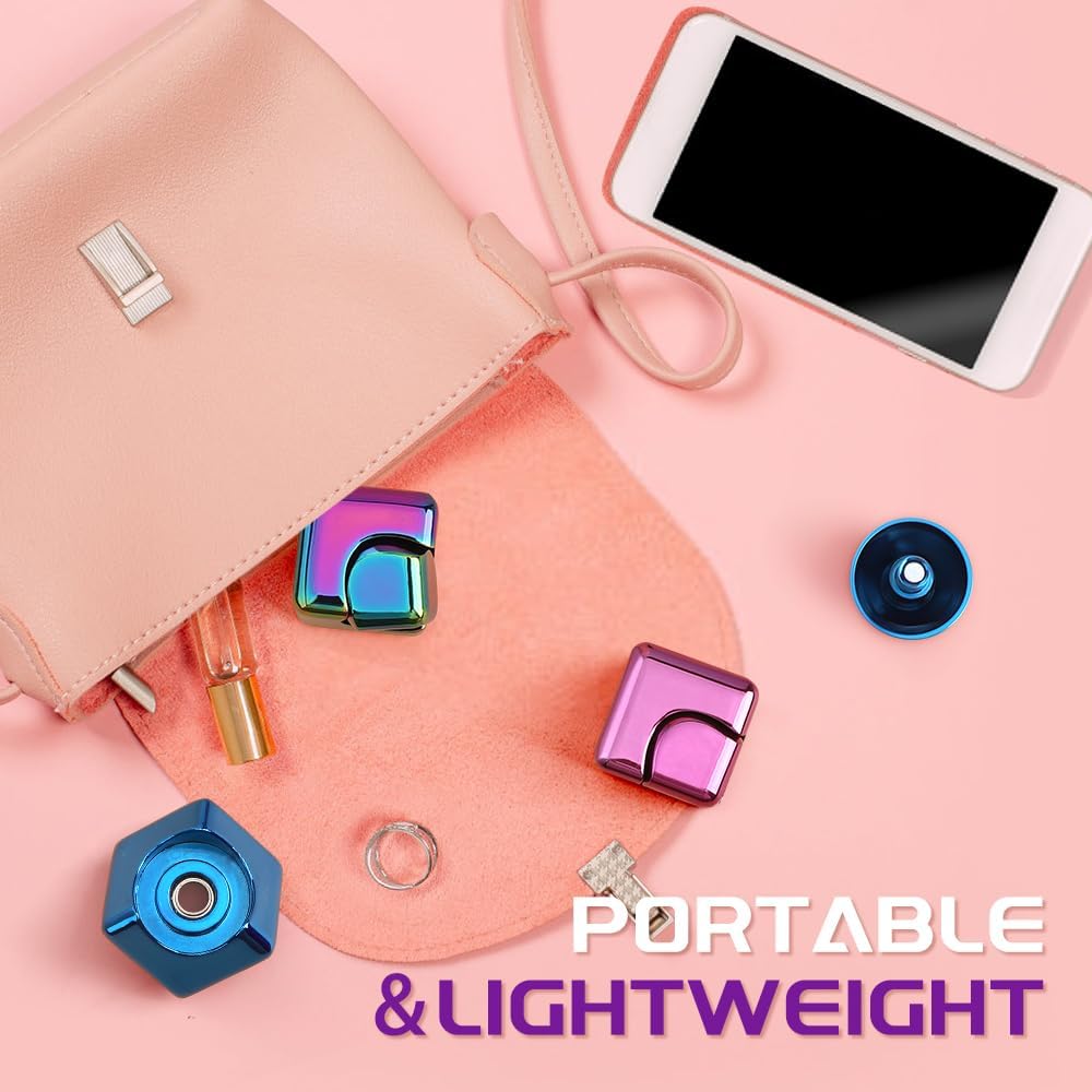 Fidget Spinner Cube Toys for Kids Adults, Metal EDC Sensory Focus 2 in 1 Toy, Mini Gadget Fingears Stress Relief Easter Stuff Desktop for Boy Girl Woman (Pink)