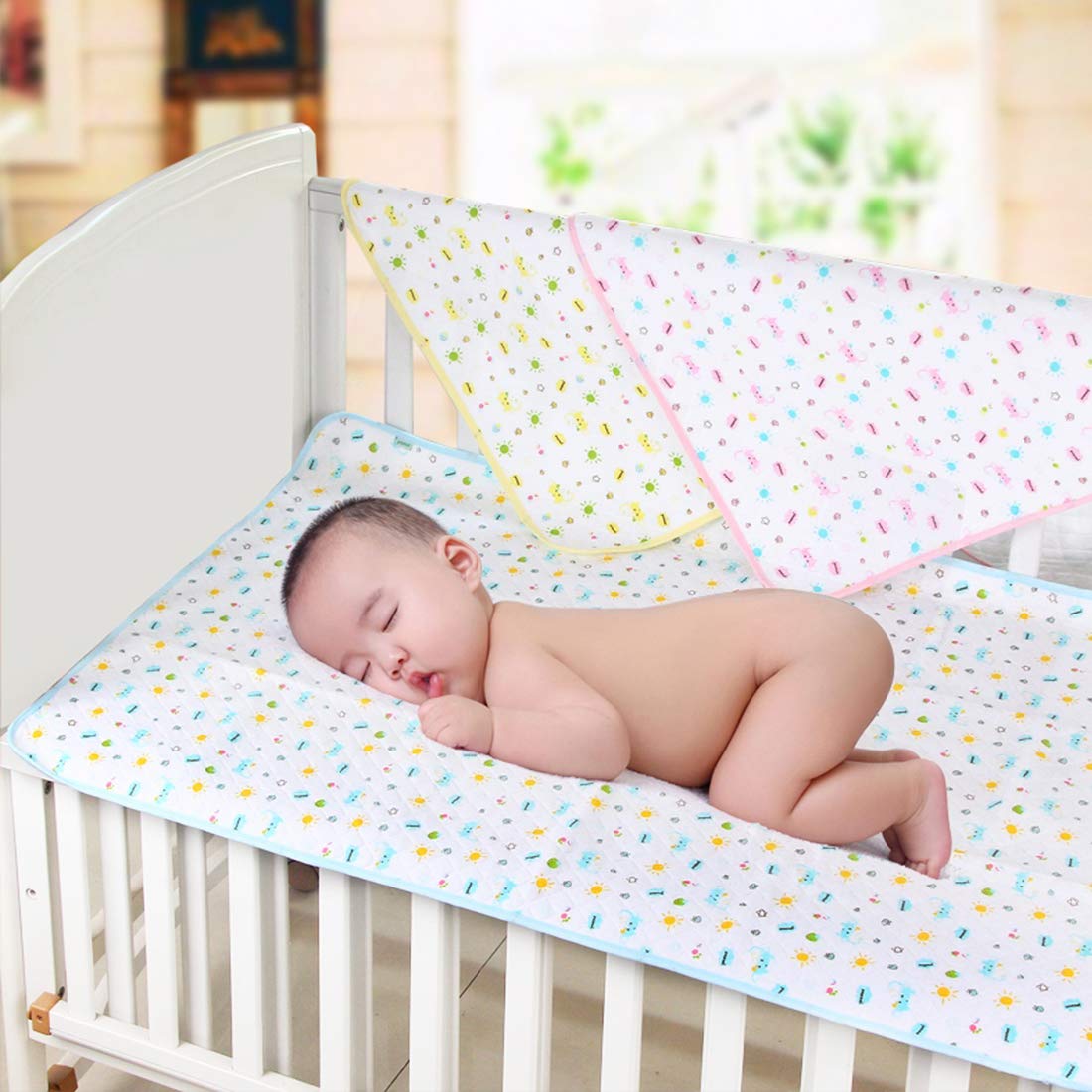 MBJERRY Waterproof Changing Pads Portable - Breathable Leak Proof Mattress Pad Protector Baby Changing Mat for Toddler, Kids Pack of 3 (S (17.7 x 13.7 Inch))