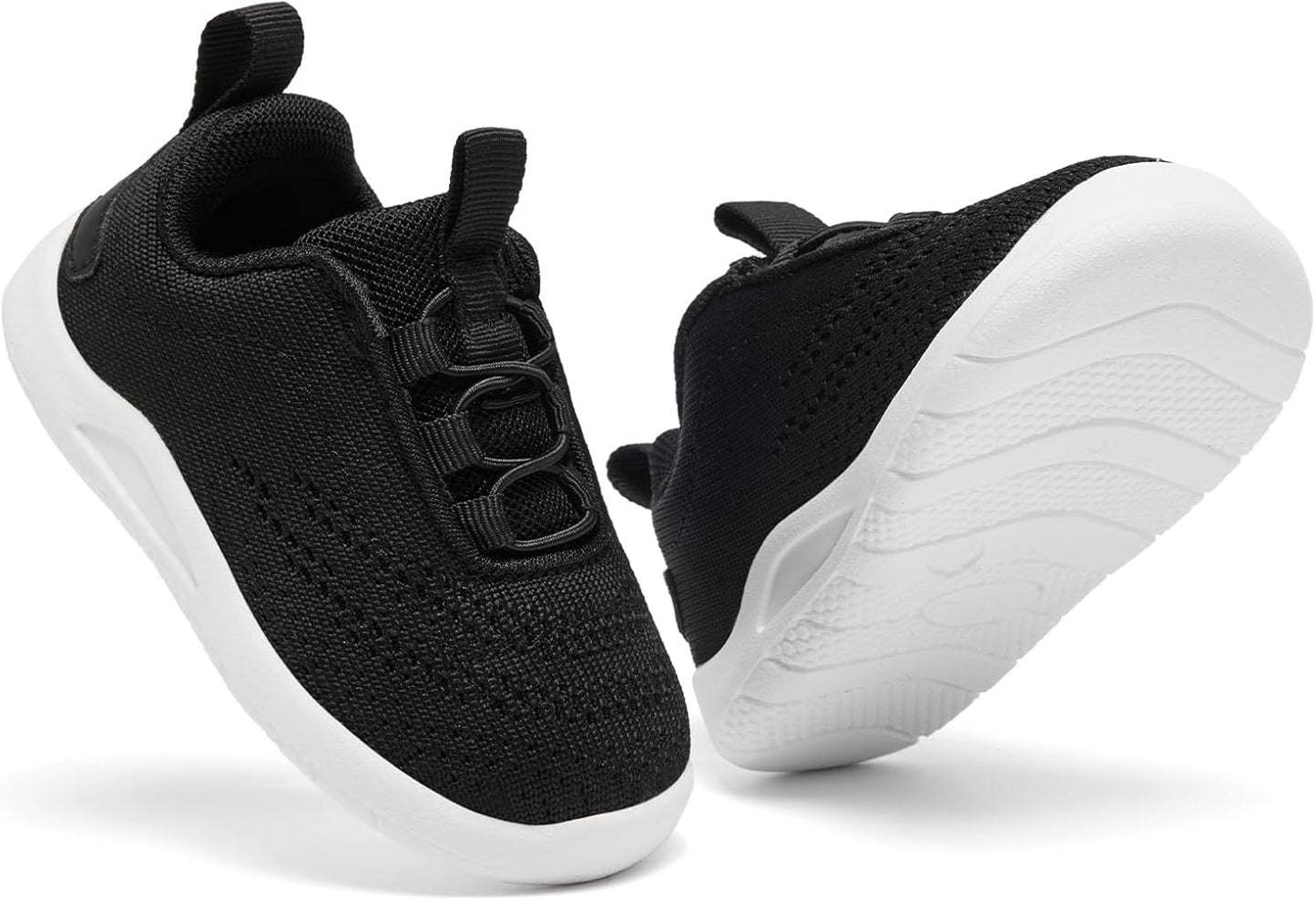 MORENDL Toddler Slip On Sneakers Baby Walking Shoes Non-Slip Breathable Unisex Pink Mesh Lace-Up Athletic Sneakers Infant Running Shoes