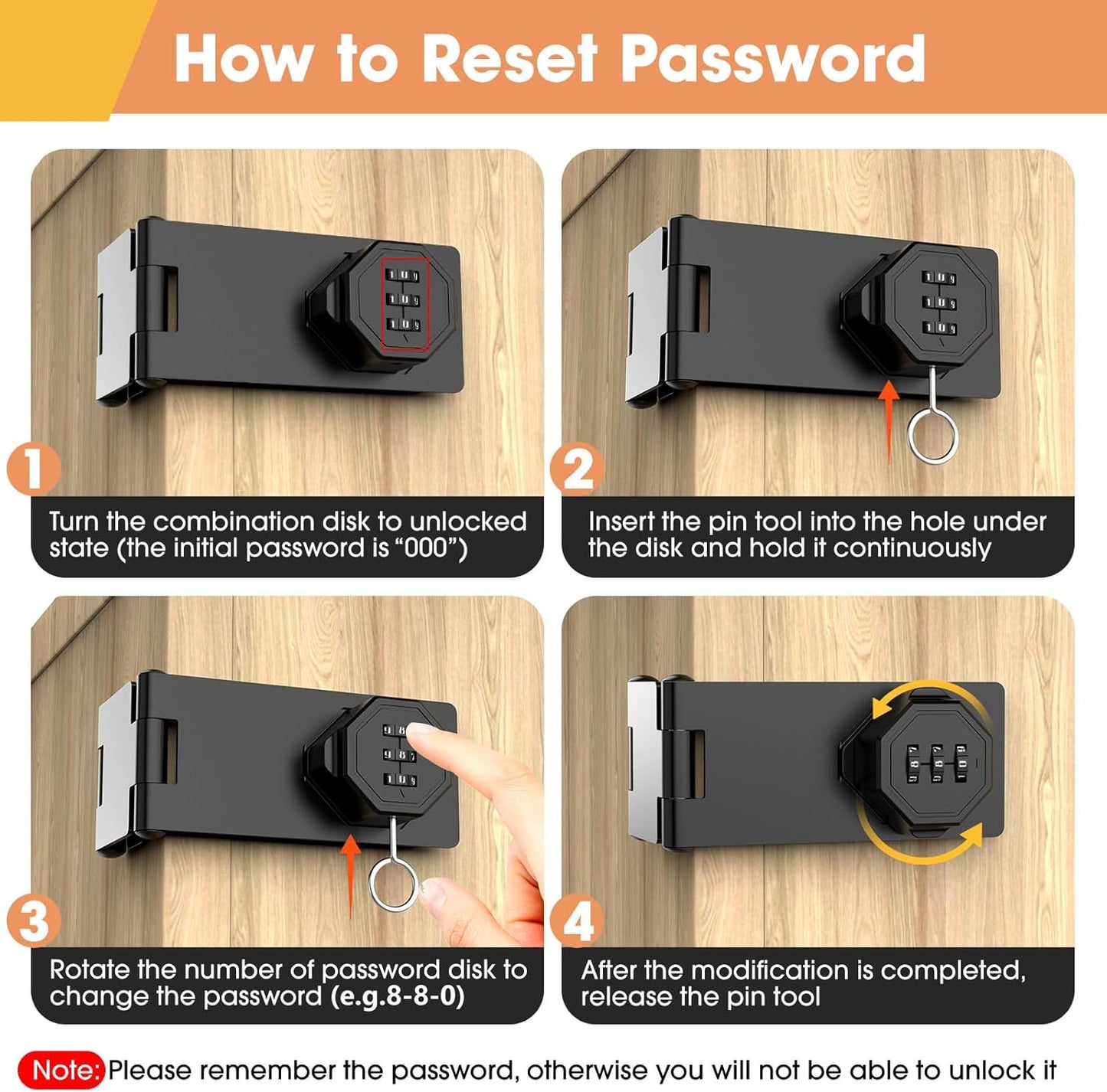 90 Degree Cabinet Locks with Combination, Mechanical Folding Door Latch, Keyless Password Rotary Hasp Latch Lock for Office File Cabinet, Drawers, Locker, Small Door, Cupboard (2, Black)