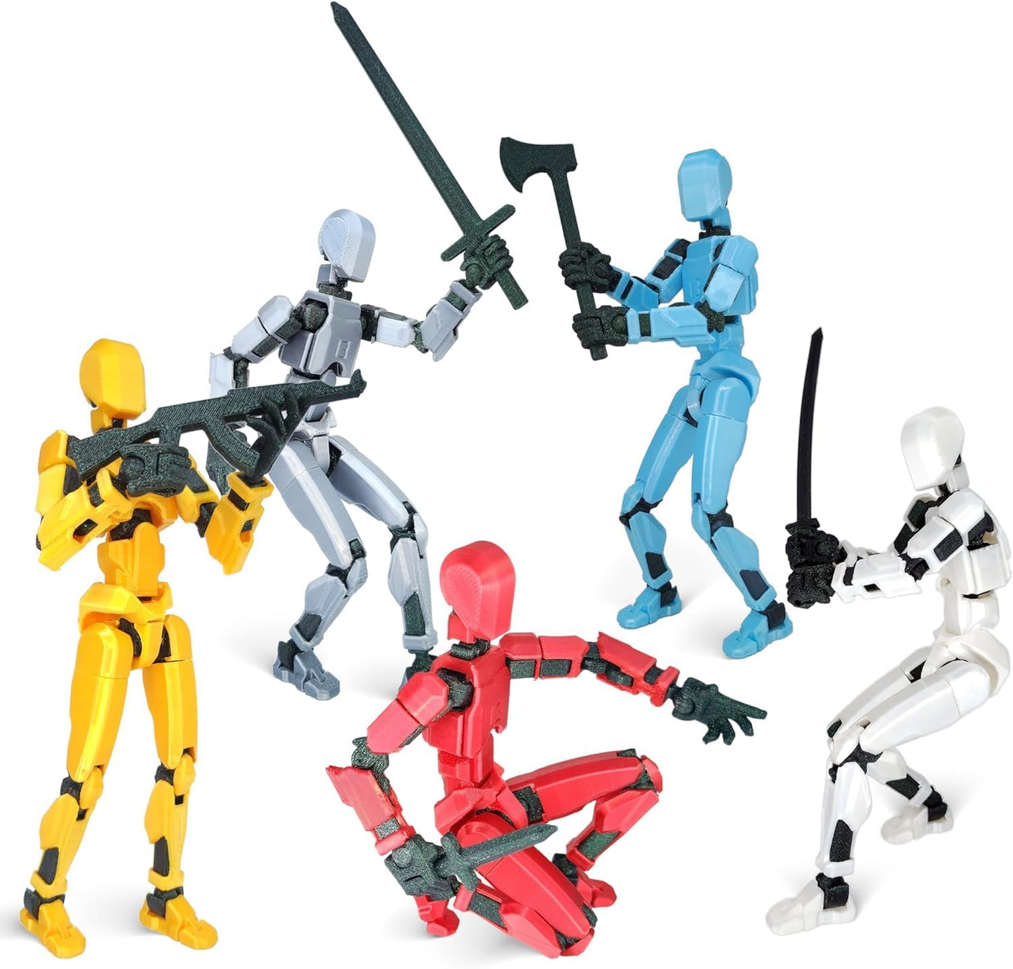 Titan 13 Action Figure, T13 Action Figures 3D Printed Multi-Jointed Movable, Nova 13 Action Figure Lucky 13 Action Figure Dummy 13 Action Figure, Game Gifts Valentines Gifts (White)