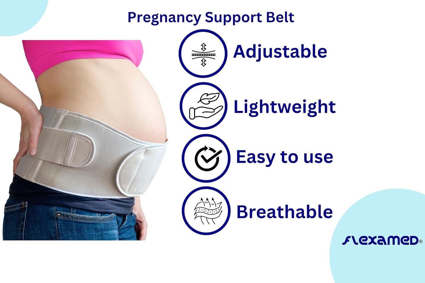 MaternaBelt FlexaMed Adjustable Pregnancy and Back Brace 8 Inch - Medium