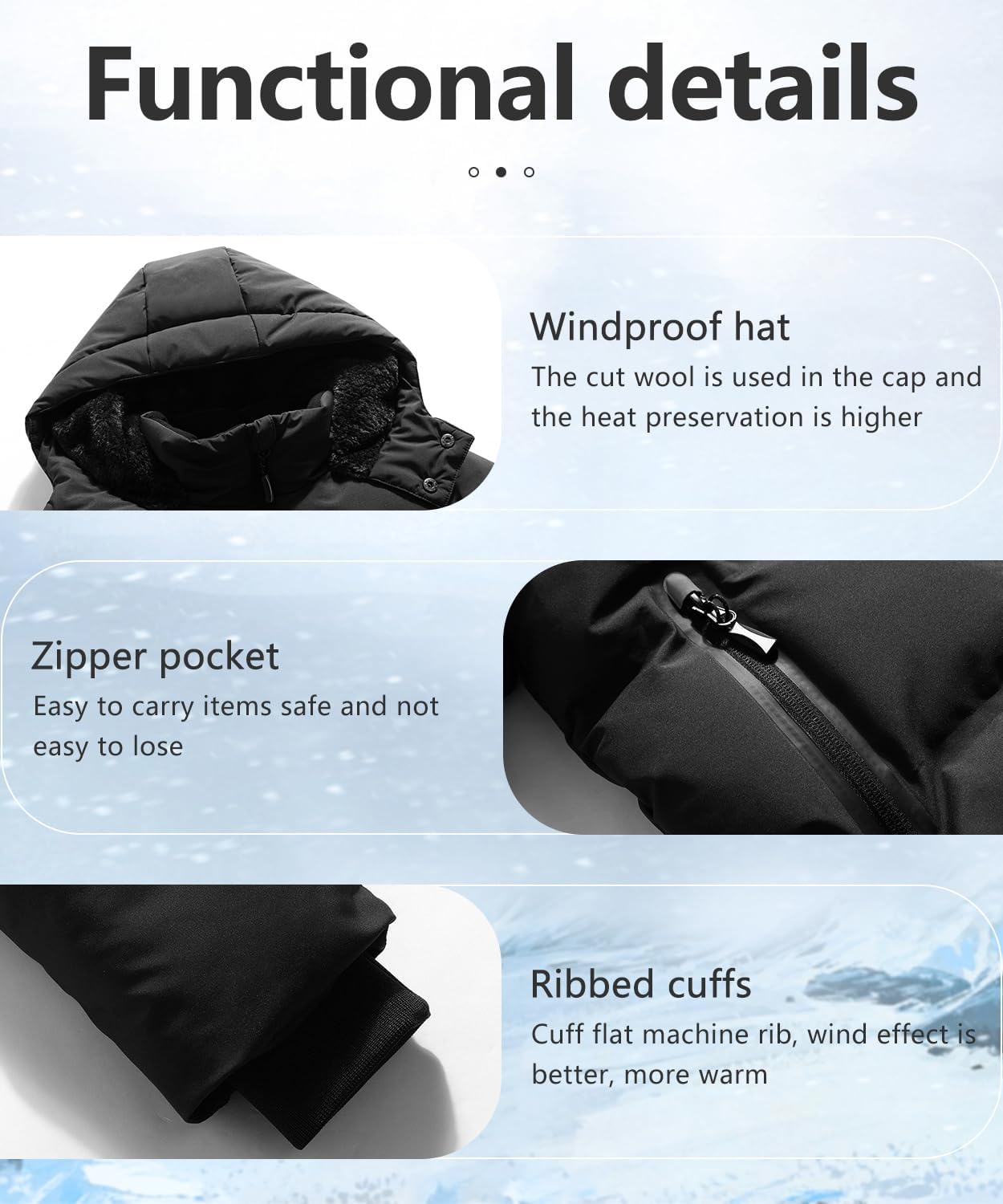 Kids Boy's Winter Coat Fleece Lined Waterproof Jacket Puffy Cotton Coat Thick Hooded Down Outdoor Coats