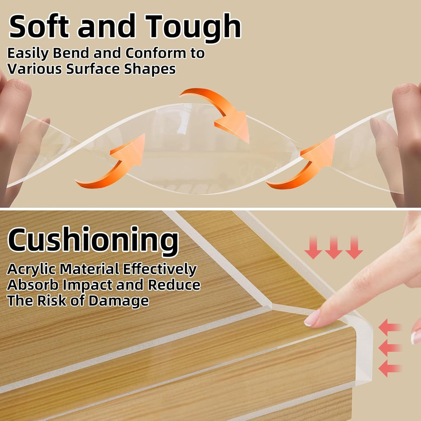 Clear Edge Protector,Safe Corner Protector, Anti-Sharp Edge Protector, for Furniture, Drawers, Tables, Cabinets 1.57inX9.84FT