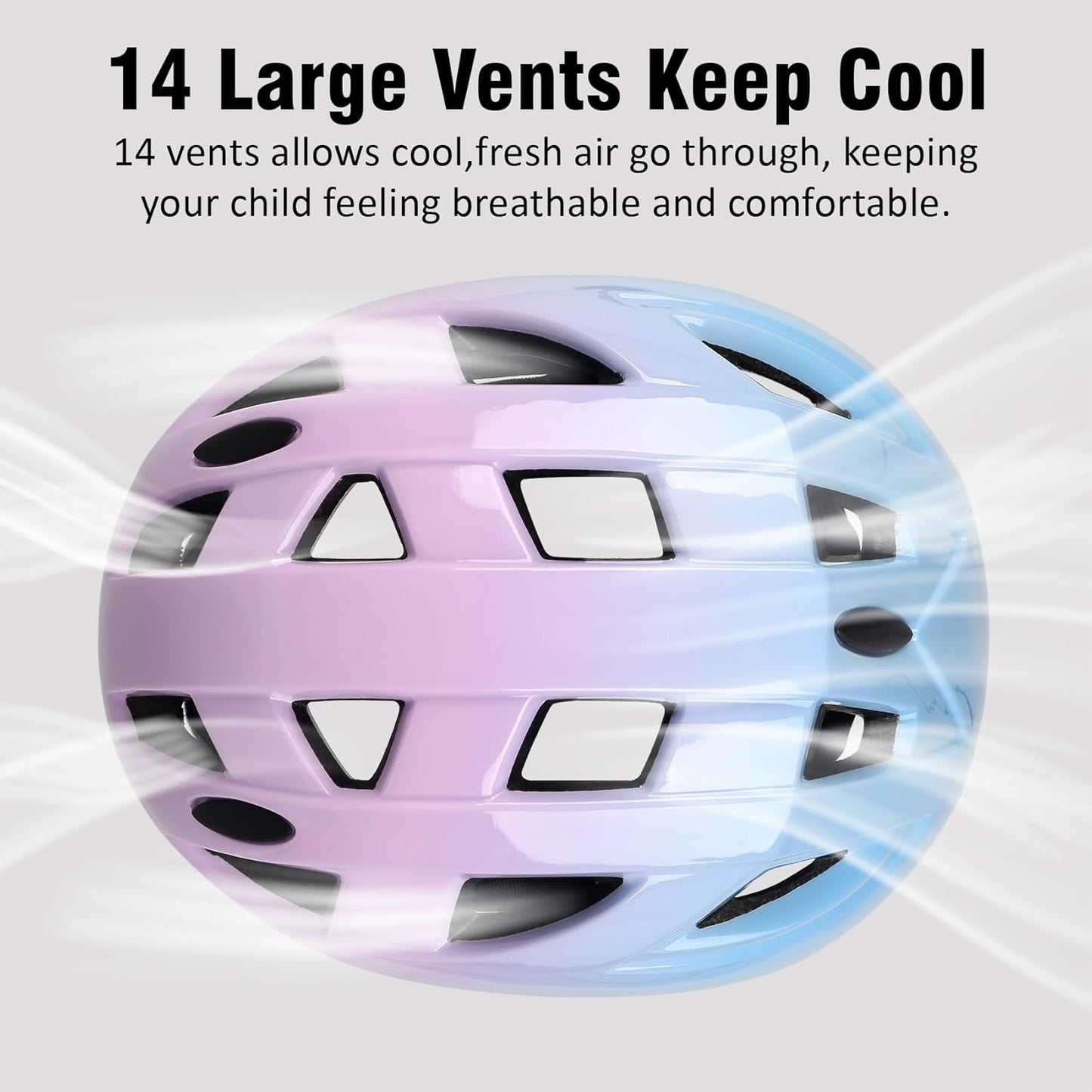 Kids Bike Helmet,2 Sizes Adjustable for Youth Child Boys & Girls Ages 3-5-8-14,Ventilation and Multi-Sport for Bicycle Scooter Skate