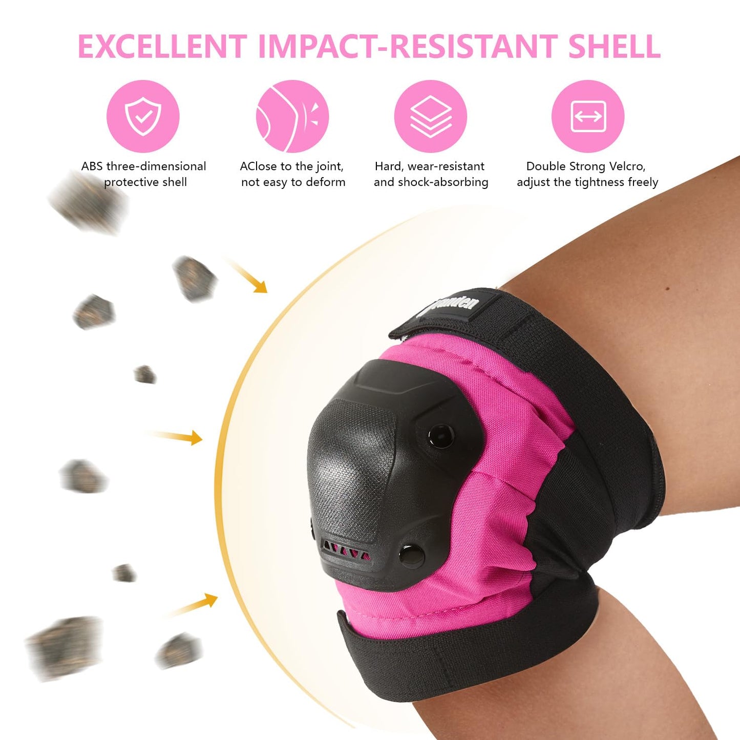 Skating Protective Gear Kids Knee Pads and Elbow Pads Set, Bike Knee Pads for Kids Wrist Guards for Roller Skating Toddler Knee and Elbow Pads Pink, Child (3-9 years)