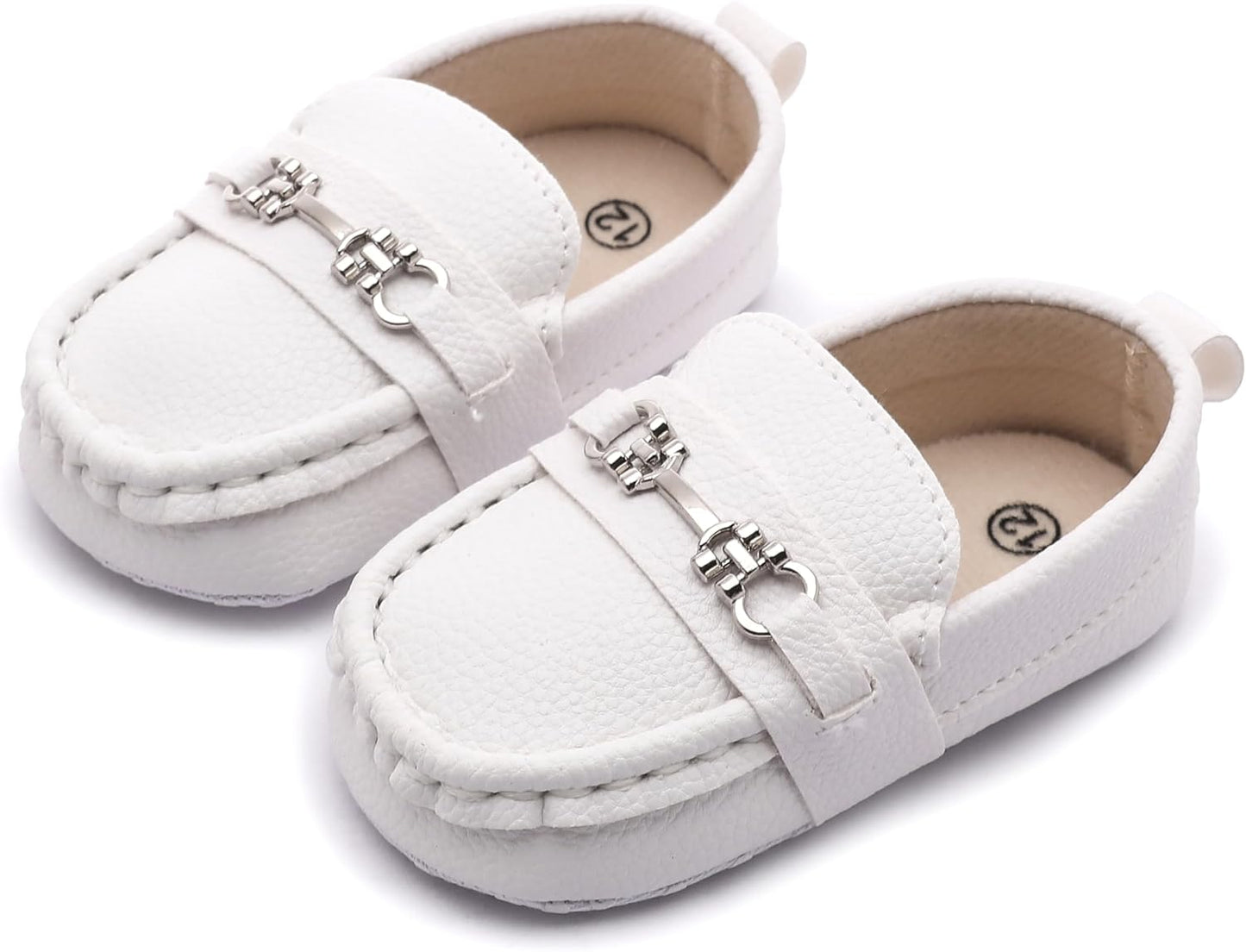 LONSOEN Baby Girls Boys Loafers Prewalker Dress Crib Shoes