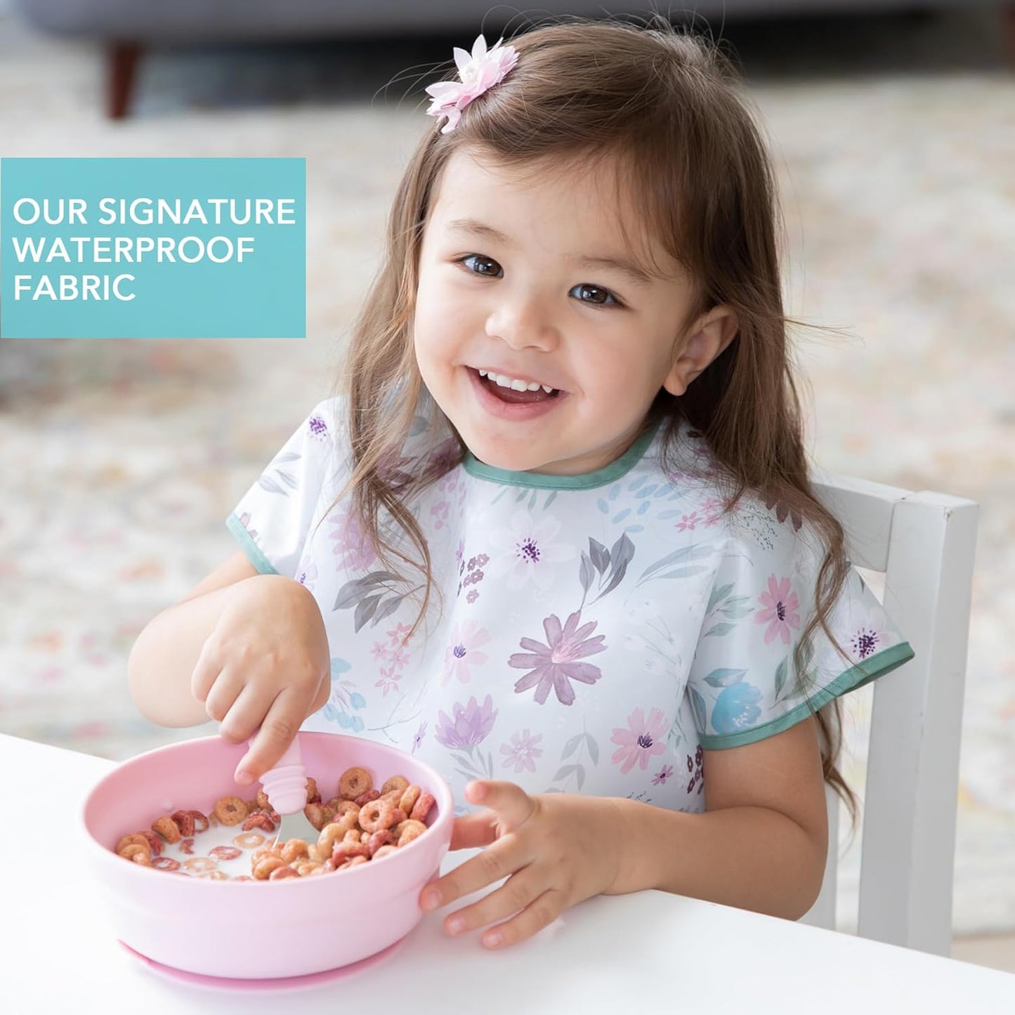 Bumkins Bibs - Toddler Bibs, Waterproof, Large for 1-3 Years, Short Sleeve