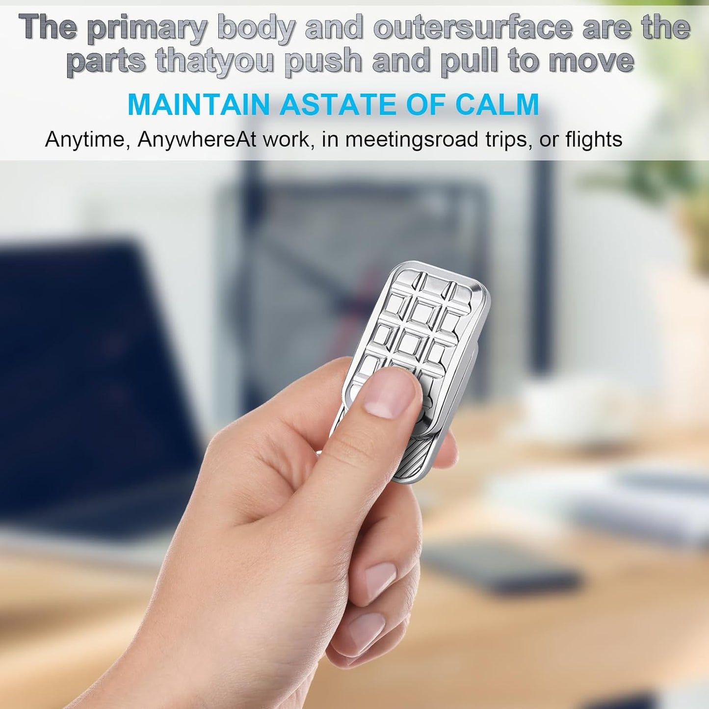 Fidget Slider EDC Adult Metal Fidget Toys ADHD Tool Anxiety Stress Relief Toys Fun Office Desk Toys Gifts for Boyfriend and Father (Black)