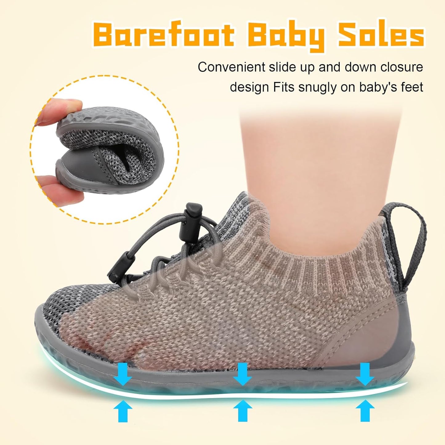 FEETCITY Baby Shoes Boys Girls First Walking Shoes Lightweight Infant Sneakers Slip On Shoe