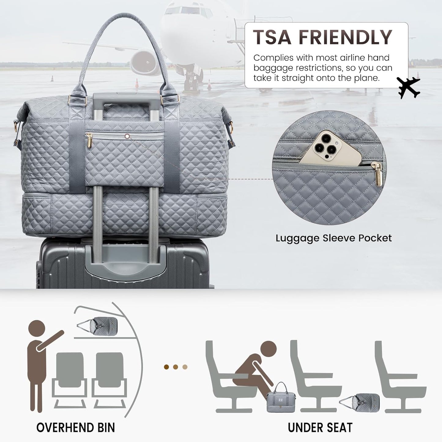 LOVEVOOK Travel Duffle Bag,Weekender Bags for Women with Shoe Compartment,Carry on Overnight Bag with Toiletry Bag,Gym Duffel Bag with Wet Pocket, Hospital Bags for Labor and Delivery