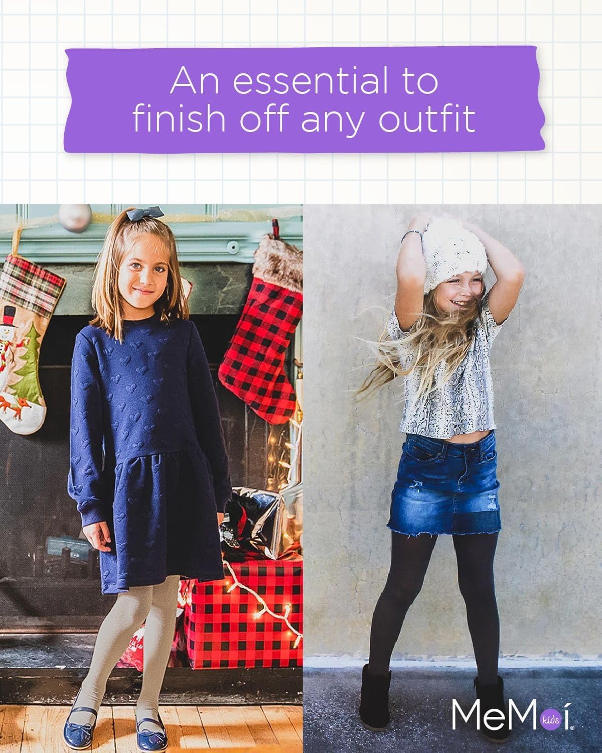 MeMoi Shining Star Shimmer Tights for Girls, Ultra Soft and Lightweight Opaque Girl Tights - Sizes 2-14