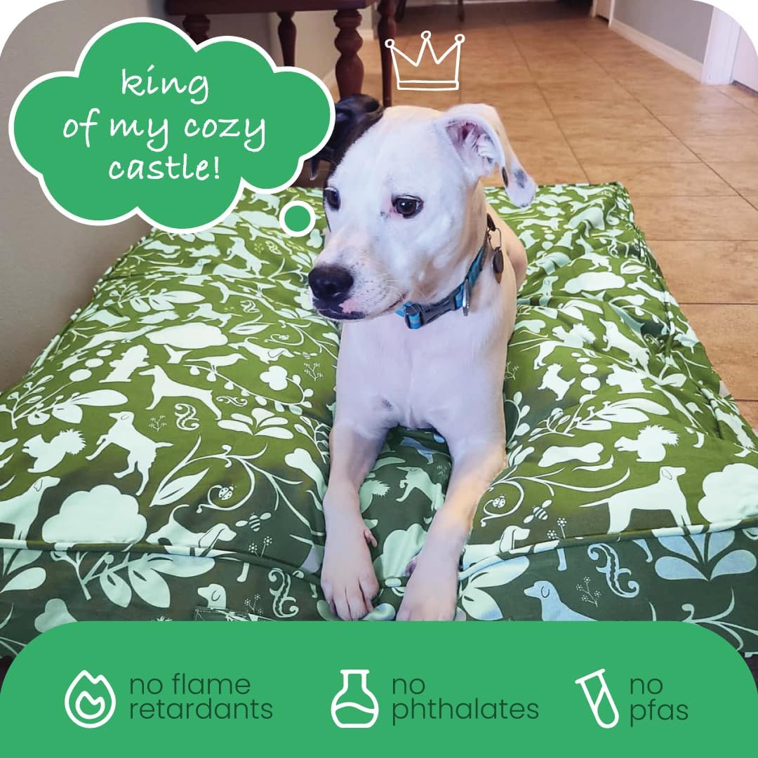 Molly Mutt Large Crib Mattress Cover - Amarillo by Morning Print - Measures 27”x52”x5”- 100% Cotton - Durable - Breathable - Sustainable - Machine Washable Dog Bed Cover