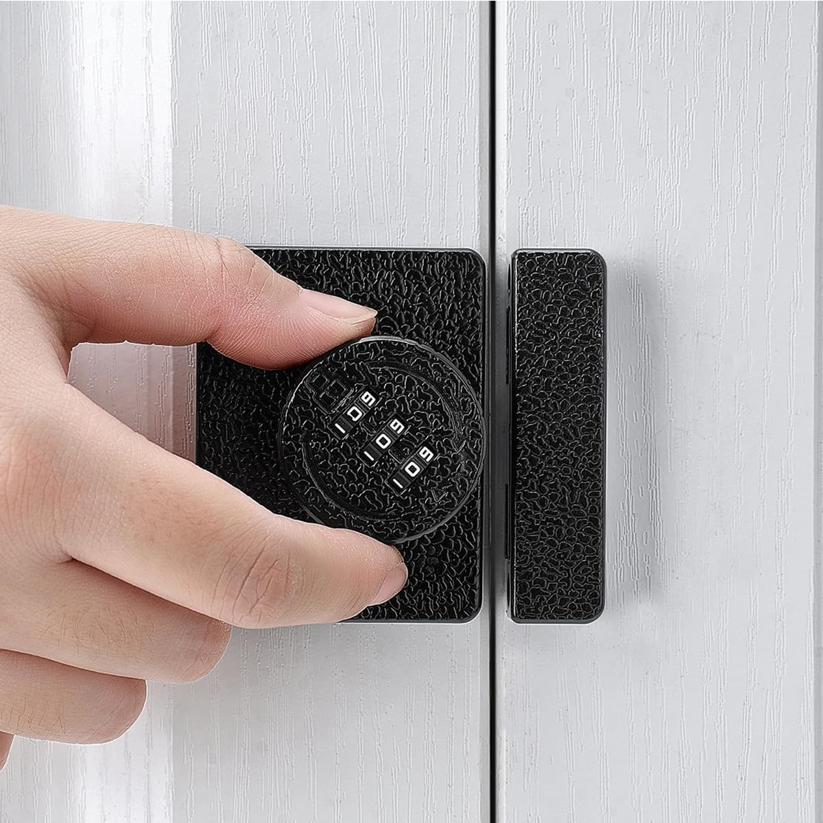 Black Cabinet Lock,3 Digit Password Keyless,Anti Pry Mechanical Password Lock,Protect Privacy,for Drawer,Cabinets,Locker, Closet,Windows,Sliding Door,Bathroom,and Garden