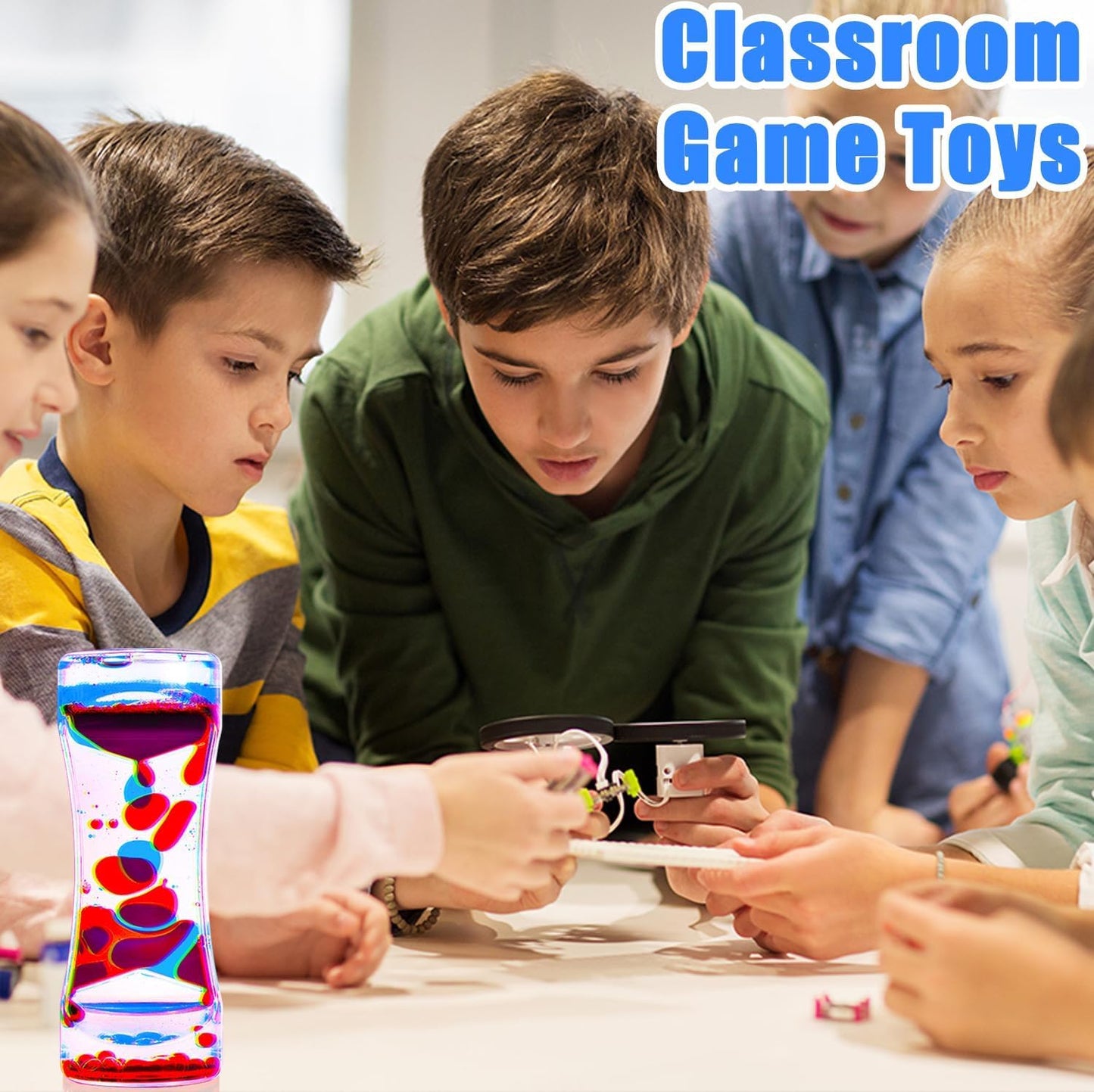 Liquid Motion Bubbler Sensory Toys,3 Pack Liquid Timer Desktop Colorful Hourglass Liquid Bubbler, Small Calming Relaxing Toys Sensory Anxiety Autism ADHD Fidget Toys