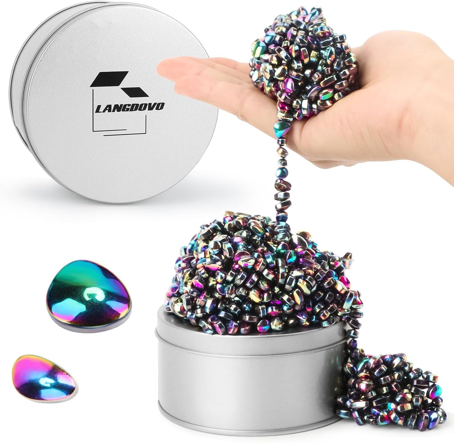 Magnetic Putty Over 1000 Weak Magnetic Beads Fidget Ferrite Putty Crags Magnetic Stones Fun Quiet Magnetic Balls Fidget Toys for Office and Desk (Colorful)