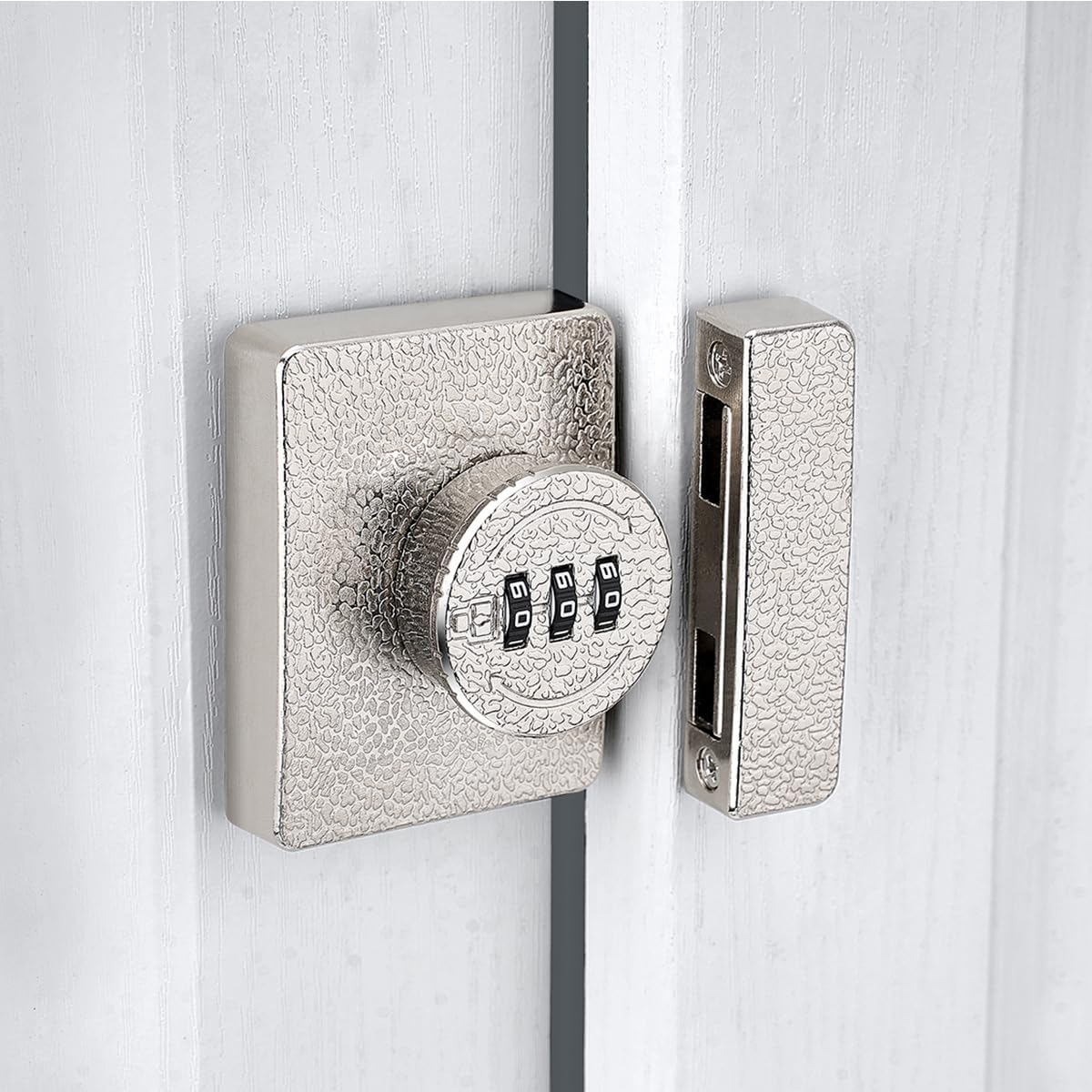 Silvery Cabinet Lock,3 Digit Password Keyless,Anti Pry Mechanical Password Lock,Protect Privacy,for Drawer,Cabinets,Locker, Closet,Windows,Sliding Door,Bathroom,and Garden