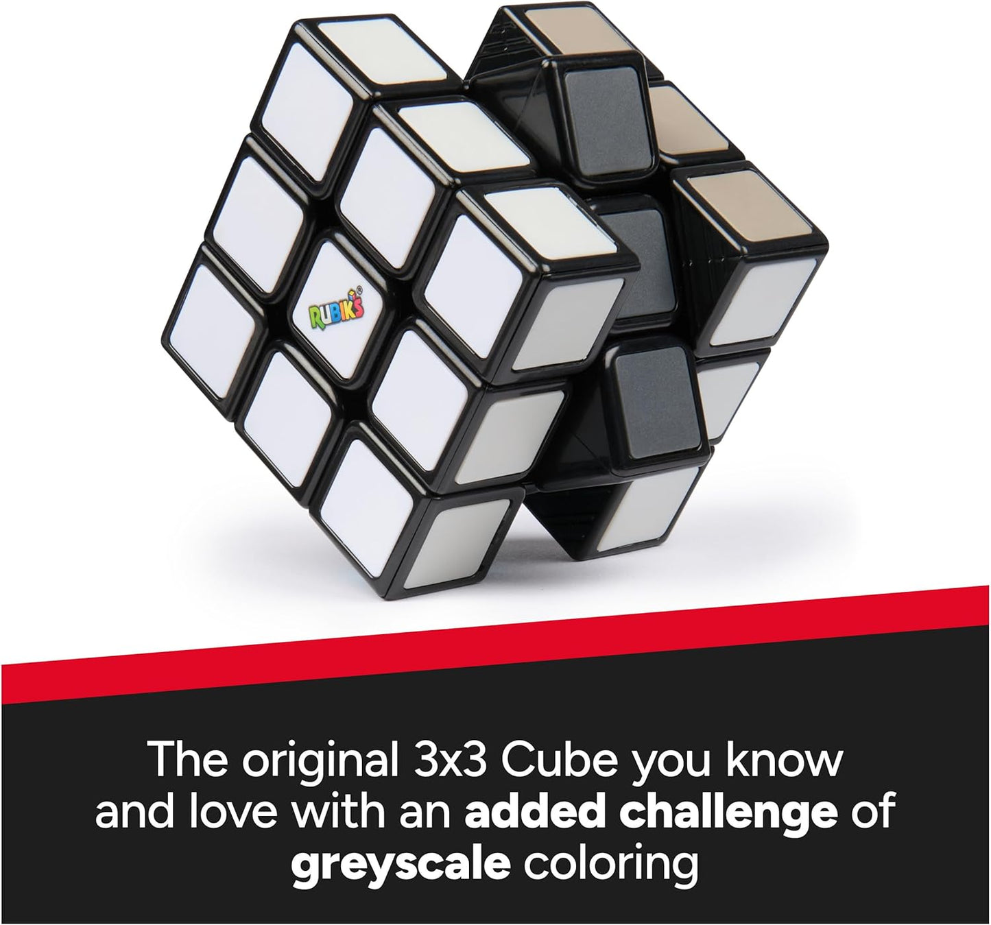 Rubik’s Cube Greyscale Wednesday Cube from The Hit TV Series Wednesday, Problem-Solving Challenging Brain Teaser Fidget Toy, Adults & Kids Ages 8+