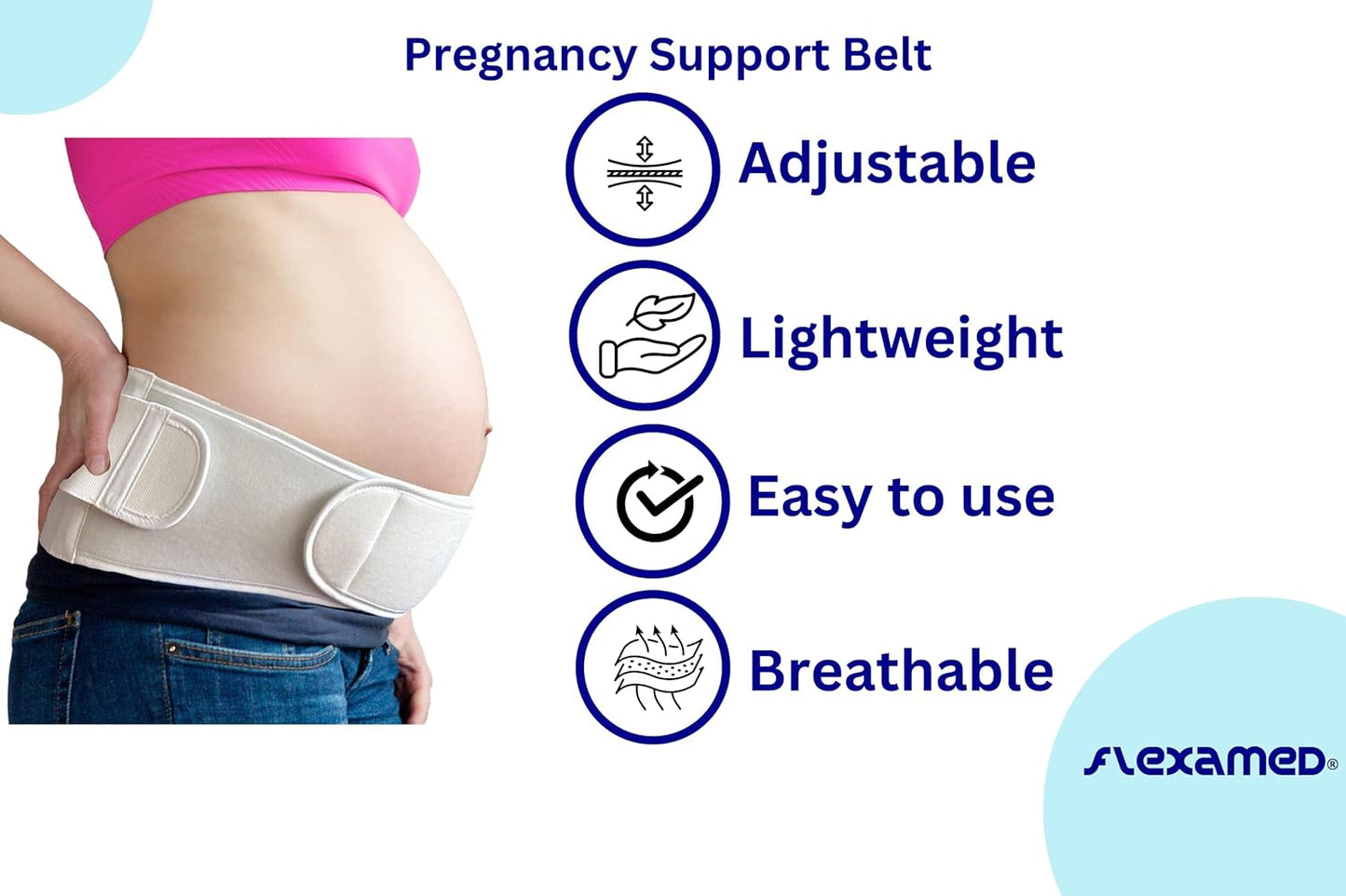 FlexaMed Adjustable Pregnancy and Back Brace 6 Inch - X-Large