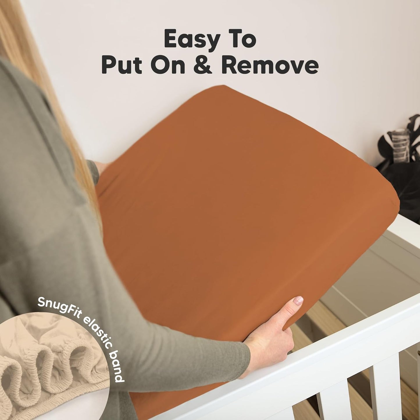 KeaBabies 2-Pack Organic Crib Sheets for Boys, Girls - 52x28 Fitted Crib Mattress Sheet Neutral, Breathable Jersey Cotton Cover for Baby Bed, Toddler Mattress, Soft & Cute Prints (Rust)