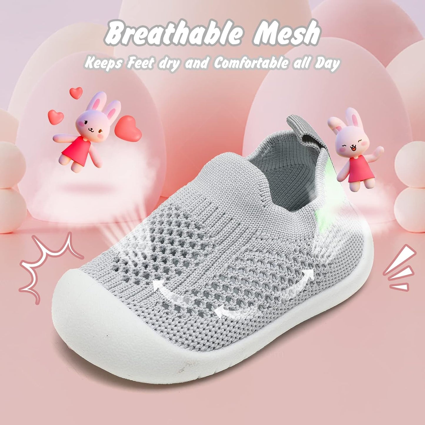 Charrost Toddler Baby Girl Boy First Walking Shoes Checkered Sneakers Sizes 3/4/5/6/7/8T. Soft, Cute,Flexible for First Walkers. Non-Slip, Slip On, Wide Toe Box Indoors Outdoors