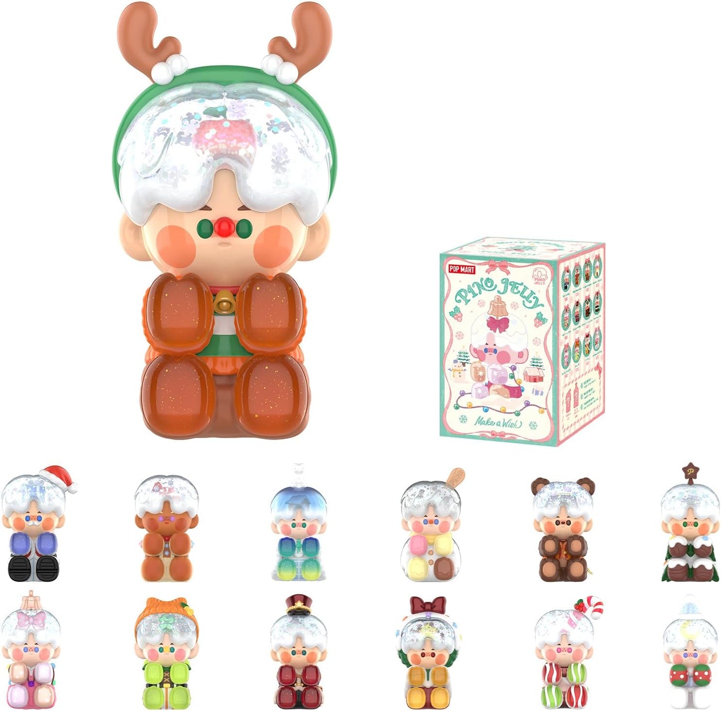 POP MART Pino Jelly Make a Wish Blind Box Figures, Random Design Mystery Toys for Modern Home Decor, Collectible Toy Set for Desk Accessories, Single Box