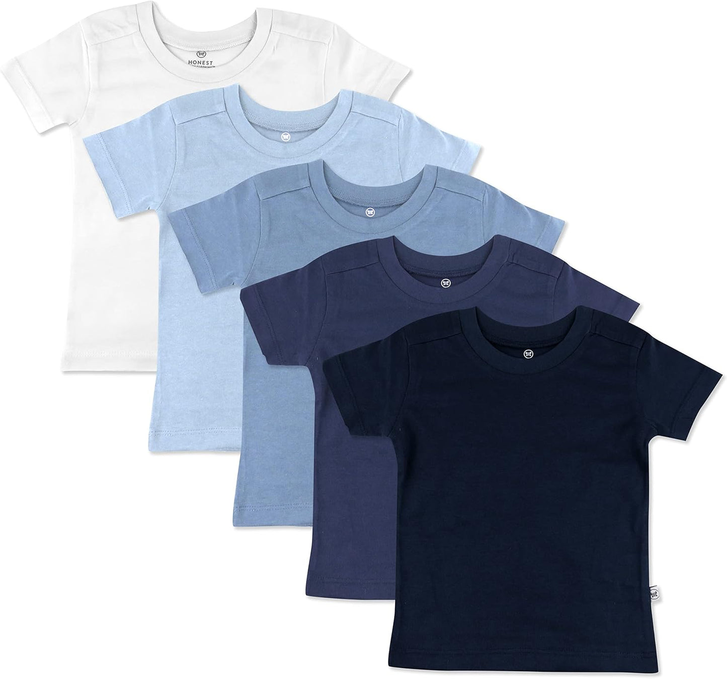 5-Pack Short Sleeve T-Shirts 100% Organic Cotton Baby, Toddler, Little Kid, Boy, Girl, Unisex