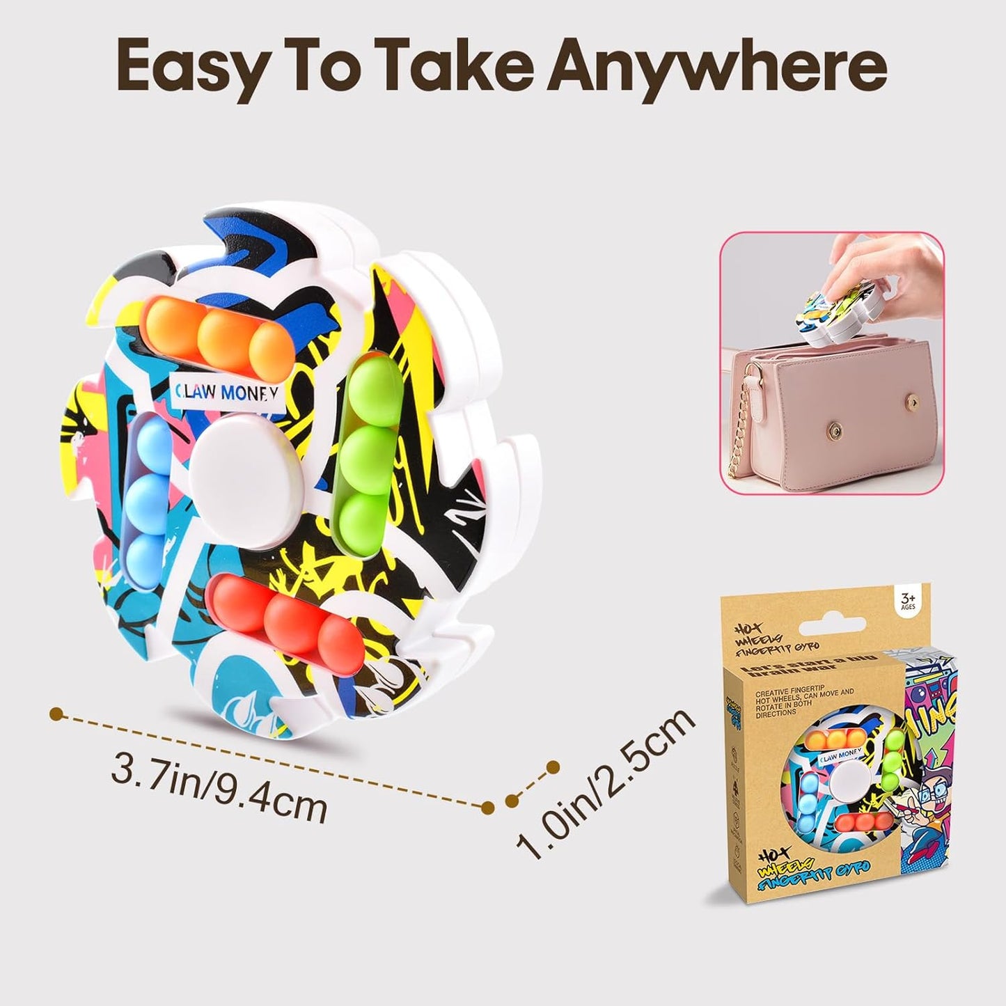 Magic Beans Cube Fidget Spinners Toys,Montessori Educational Toy for Adults Teen Kids Autism ADHA Sensory Toys Fidget Puzzle Toys Rotating Sorting Bean,Gifts for Boys Girls Anxiety Relief Toy