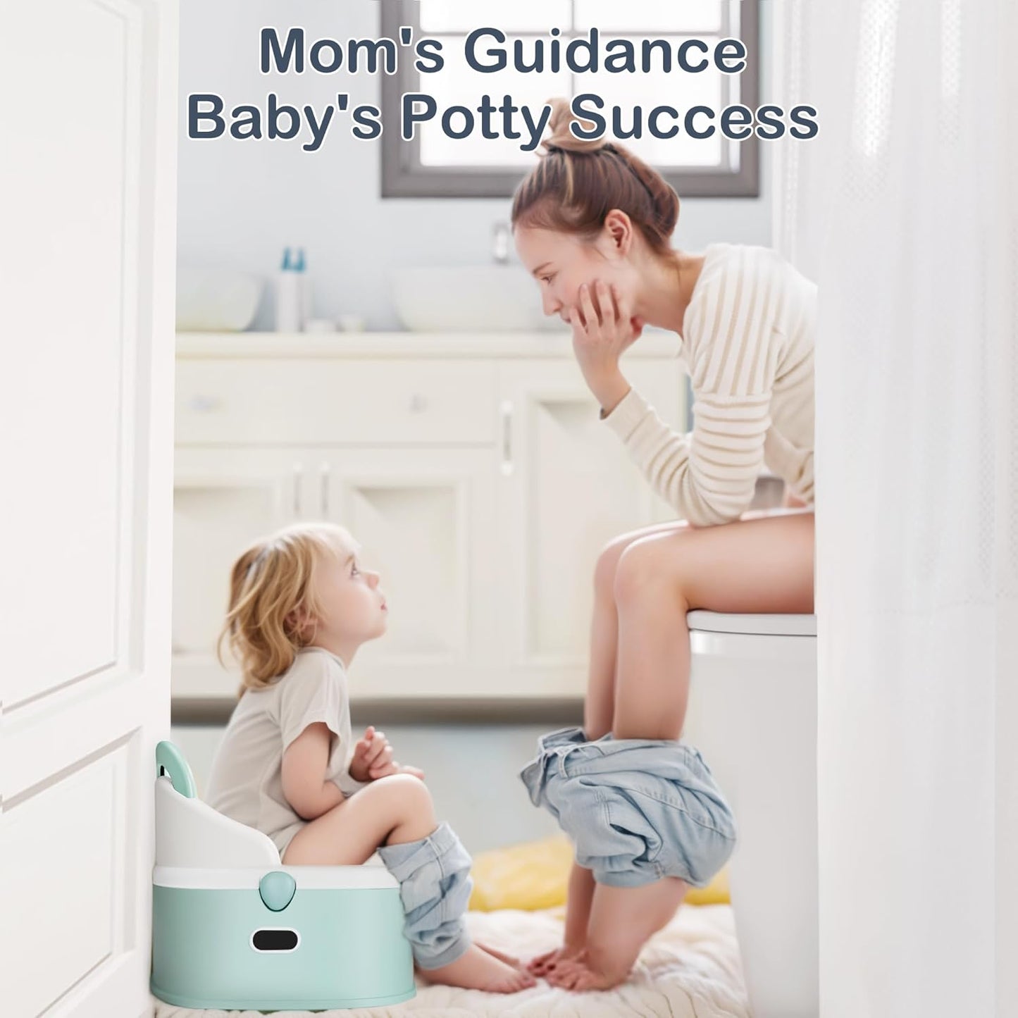 3-in-1 Toddler Potty Training Toilet & Detachable Training Seat & Sturdy Step Stool, Larger Potty Chair for Boy & Girl with Comfortable Backrest, Armrests, Splash Guard