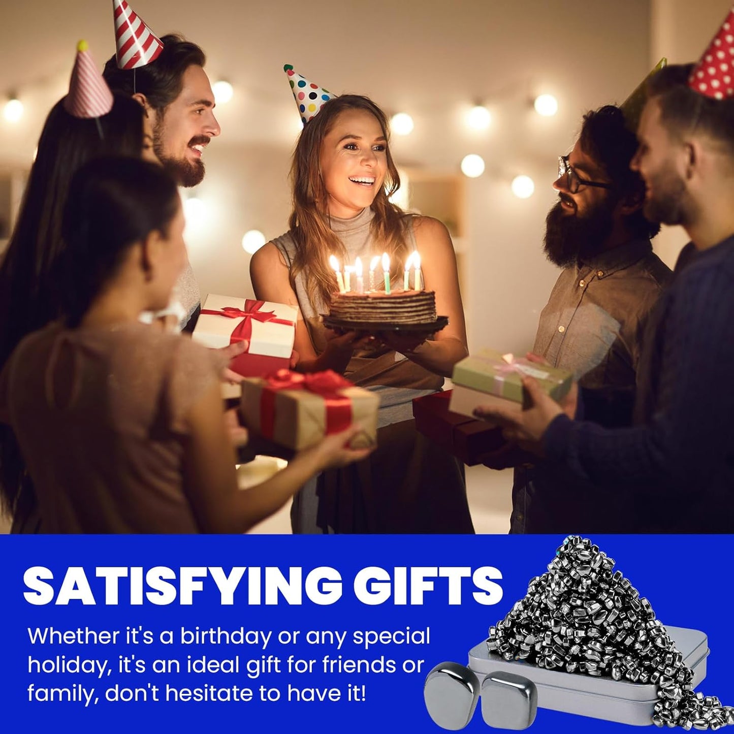 Magnetic Balls Over 1000 PCS Mini Magnetic Putty, with 2 Big Smooth Magnetic Beads, Fidget Toys for Adult, Weak Ferrite Putty Desk Toys for Office (Black)