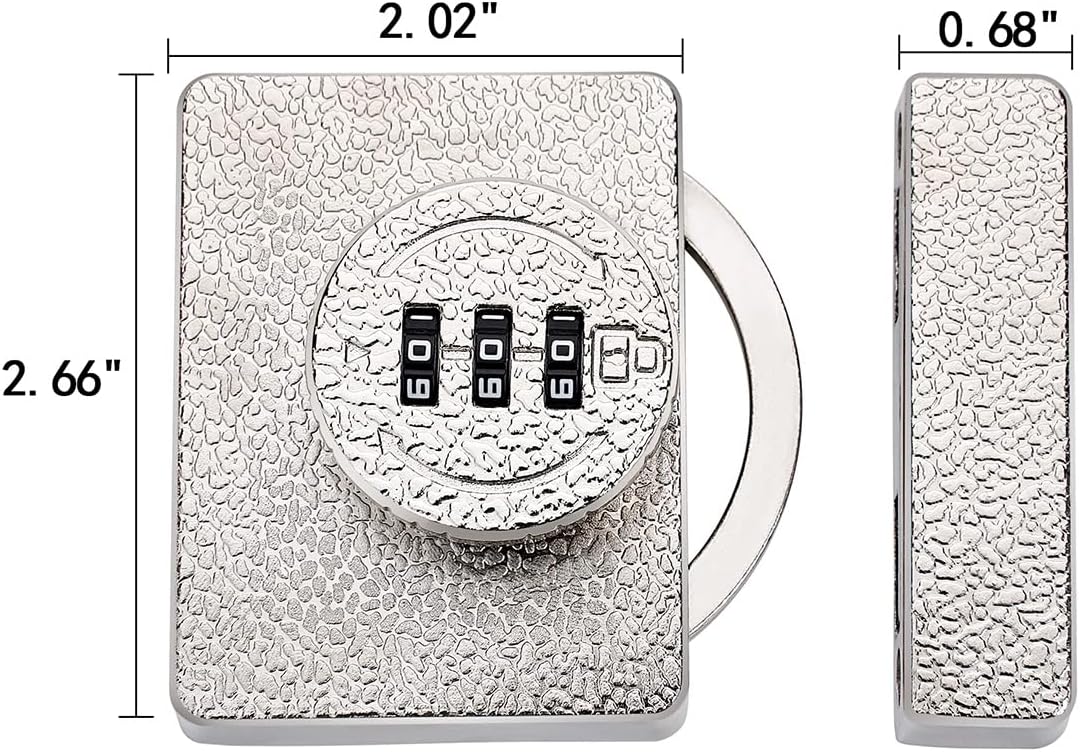 Silvery Cabinet Lock,3 Digit Password Keyless,Anti Pry Mechanical Password Lock,Protect Privacy,for Drawer,Cabinets,Locker, Closet,Windows,Sliding Door,Bathroom,and Garden