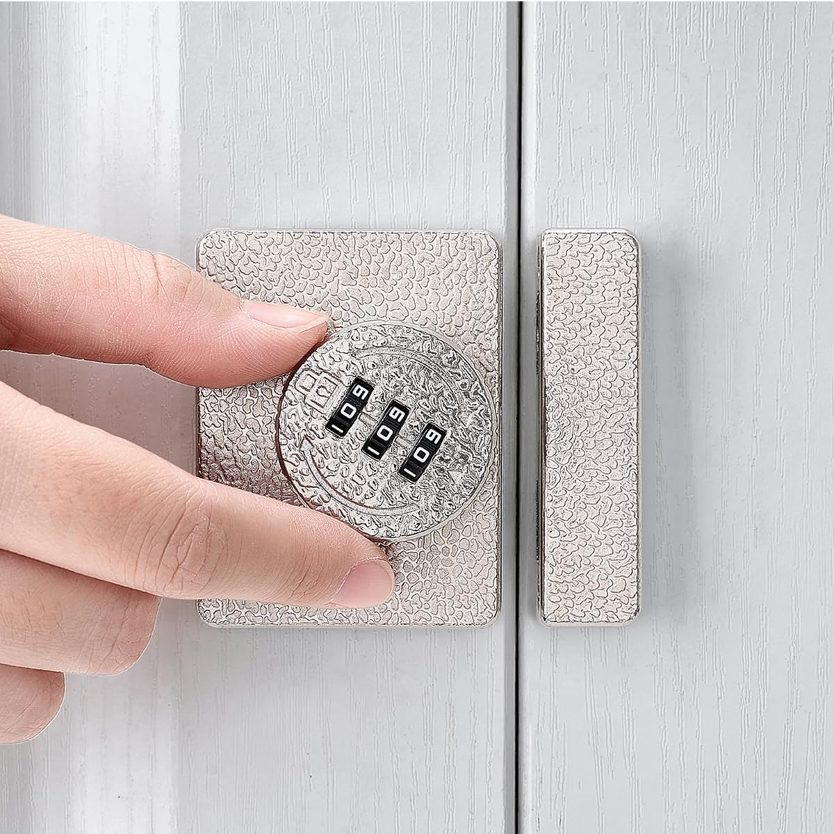 Silvery Cabinet Lock,3 Digit Password Keyless,Anti Pry Mechanical Password Lock,Protect Privacy,for Drawer,Cabinets,Locker, Closet,Windows,Sliding Door,Bathroom,and Garden