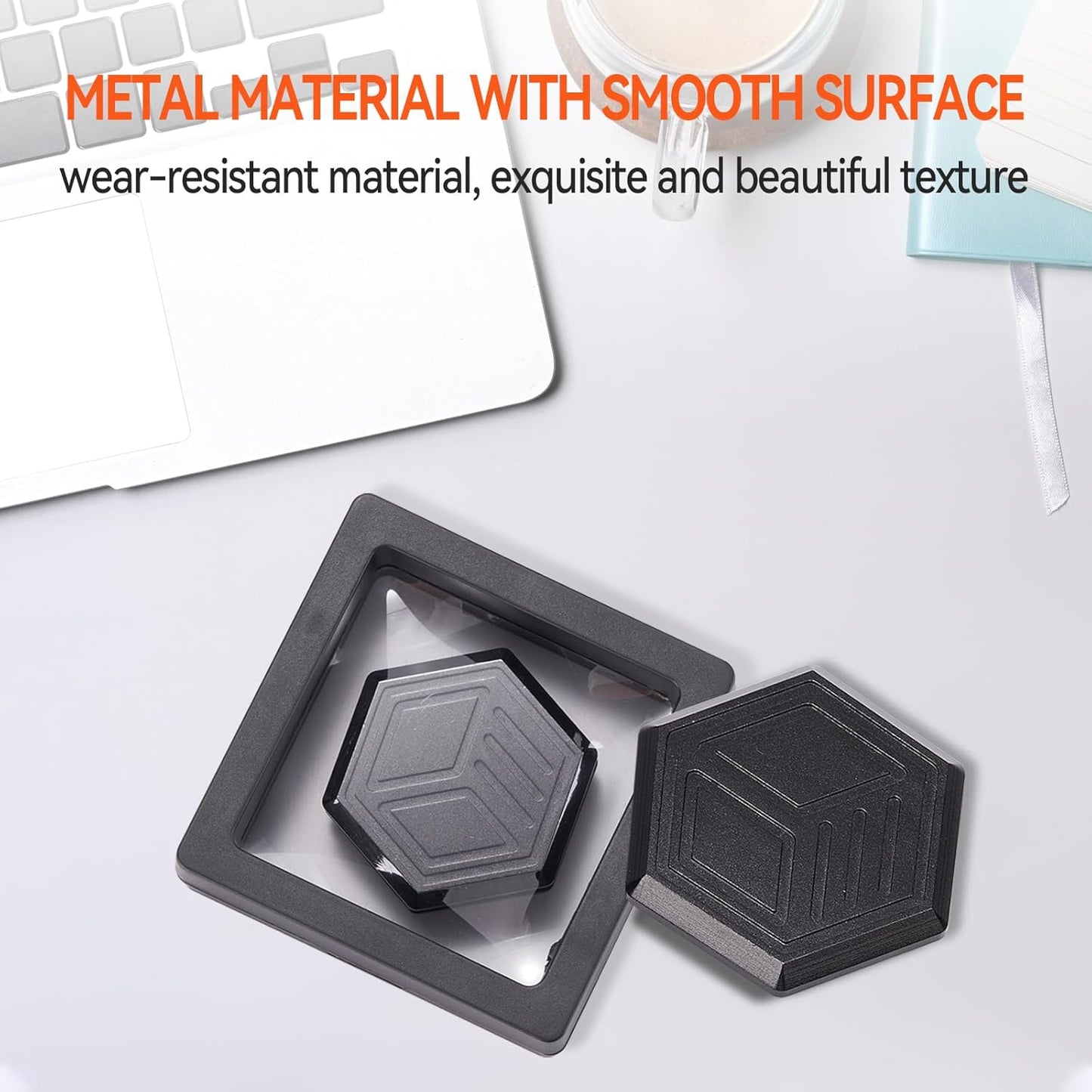 Hexagonal Magnetic Metal Fidget Slider: Metal Poker Fidget Slider, Adult Slider Fidget Toy, Small Prime EDC Clicker Fidget Toys for Anxiety Stress, Manually Rotate Adult Office Decompression Toys