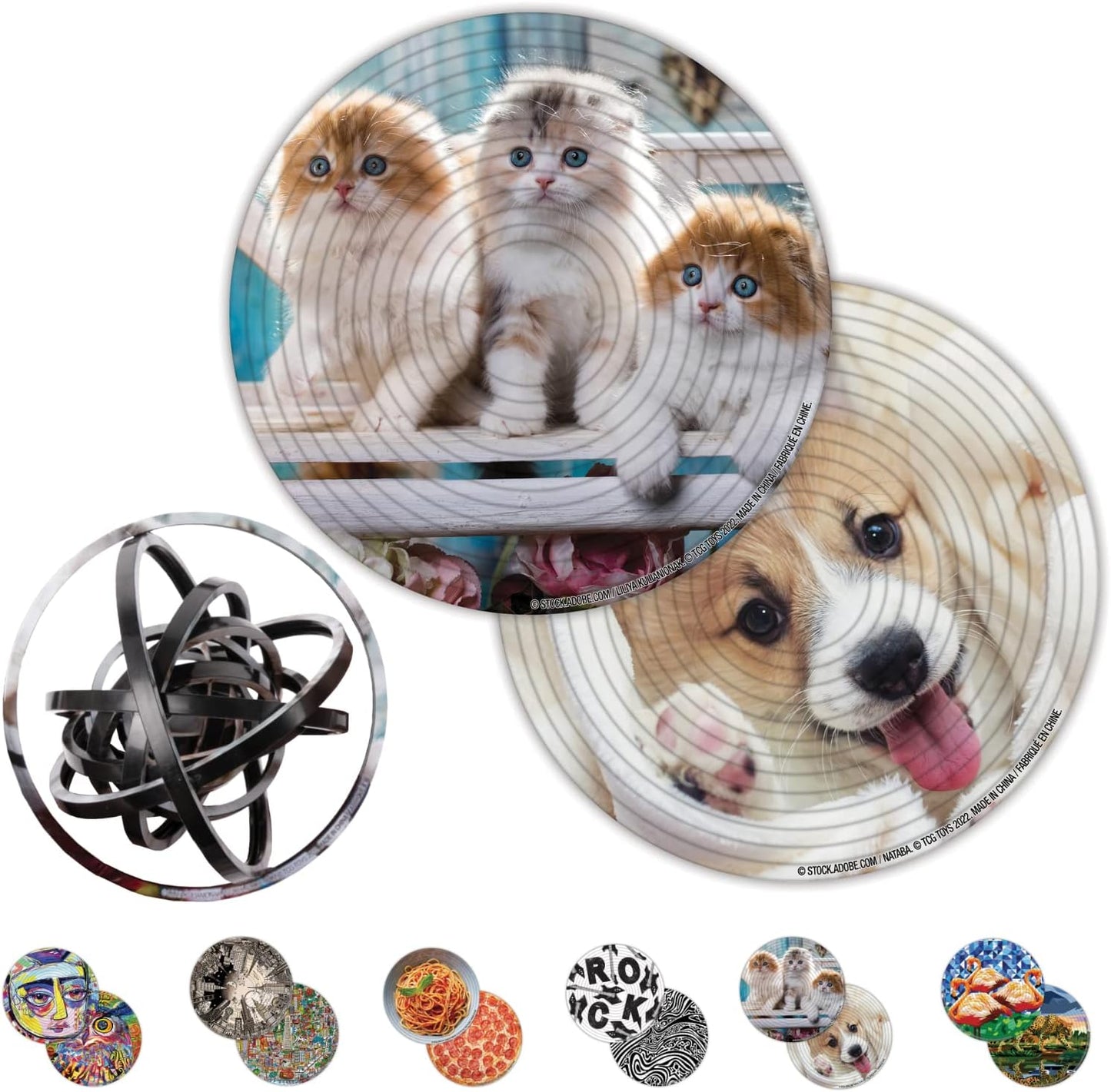 Spin Flip Puzzle - Puppies & Kittens - Spin it, Flip it, solve it! for Those who love brain teasers! Adult Fidget Toy. Great Gift for Mom, Dad, Teens, Men and Women