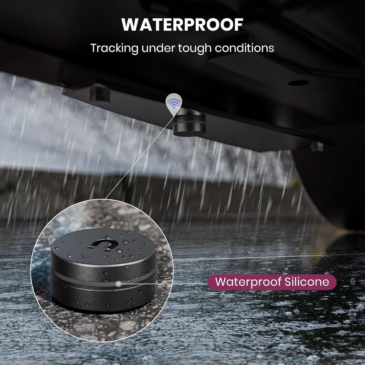 4 Pack Ultra Magnetic Holder for Air Tag | Waterproof | Shatterproof | Minimalist Design | Compatible with Apple Air Tag, Extra 3M Tape for Optional Mounting, for Air Tag Magnetic Case for Car -Black