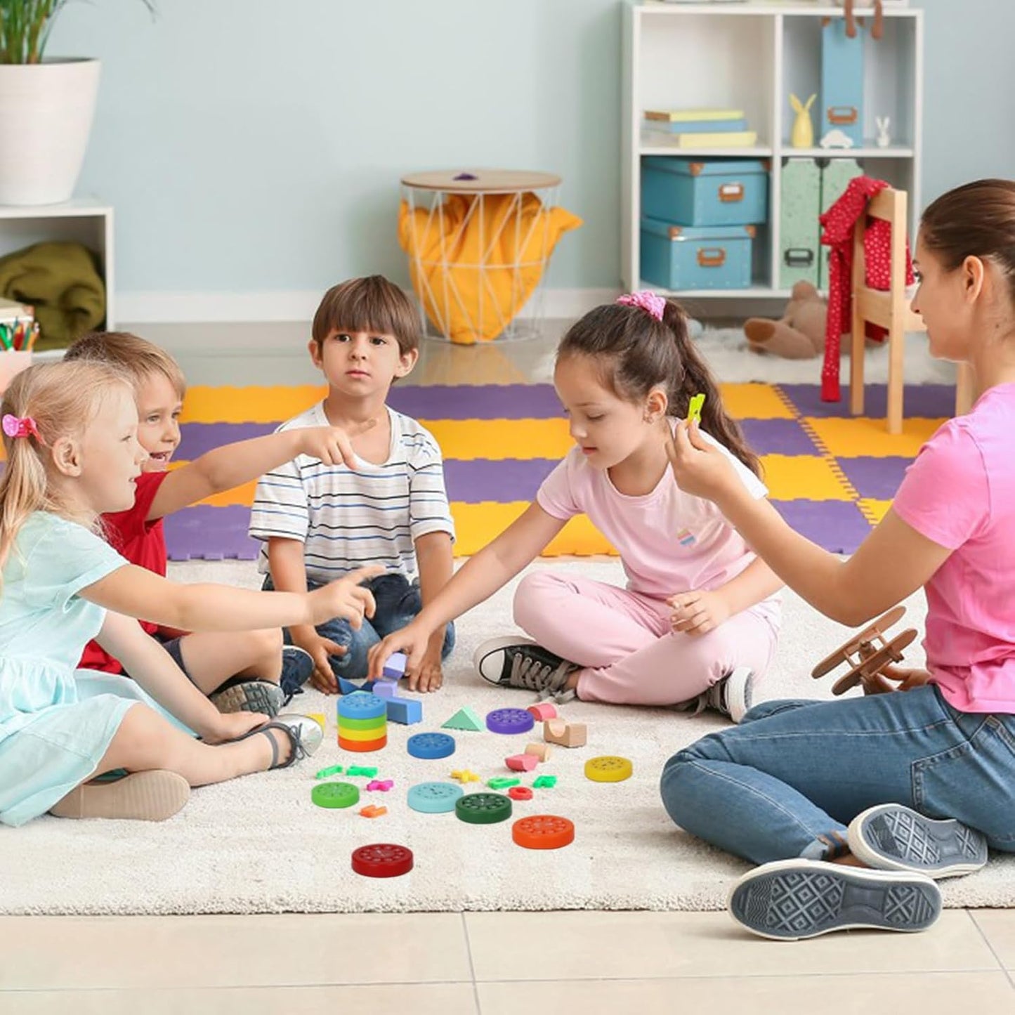 Math Facts Fidget Spinners, Number Fidgets Spinner, New ADHD Anxiety Game Mini Quiet Fidget Toys, Counting Fidgeters for Kids Early Education Classroom Learning (Mix 18pcs)