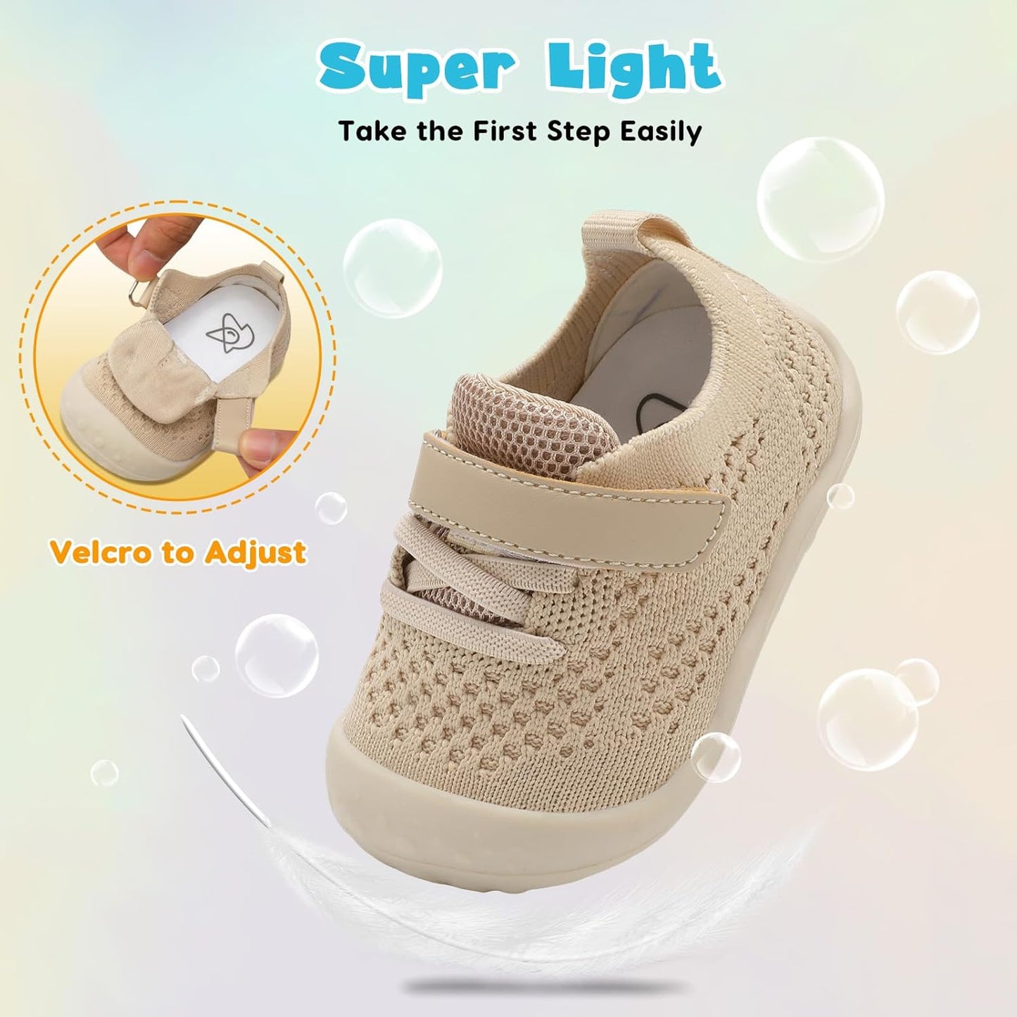 LeIsfIt Baby Shoes Girls Boys First Walking Shoes Infant Sneakers Crib Shoes Lightweight Non-Slip Shoes