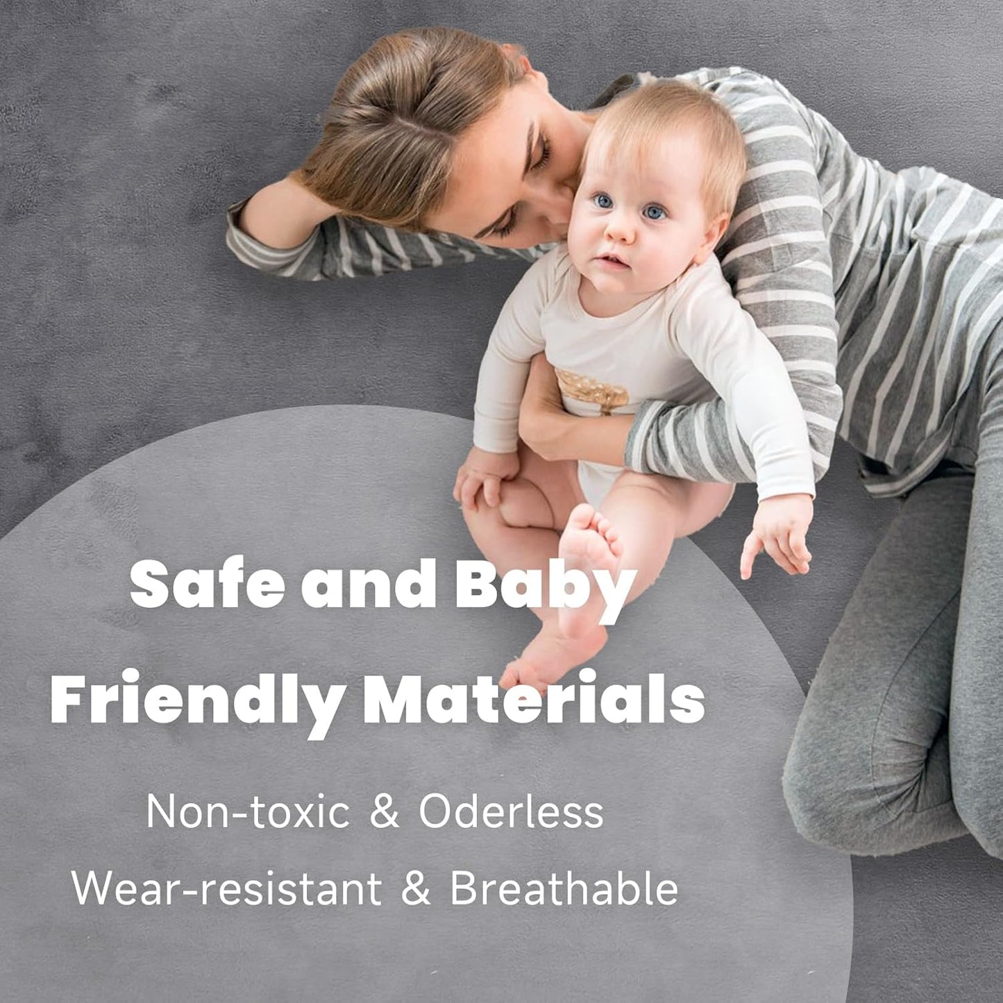 ACOMOPACK Baby Play Mat for Floor 1.3" Thick Memory Foam 50x50 Soft Velvet Playpen Mat for Kids,Infants,Toddlers,Tummy Time Crawling Mats with Non-Slip Bottom,Yoga,Tatami,Nursery Rug(Dark Grey)