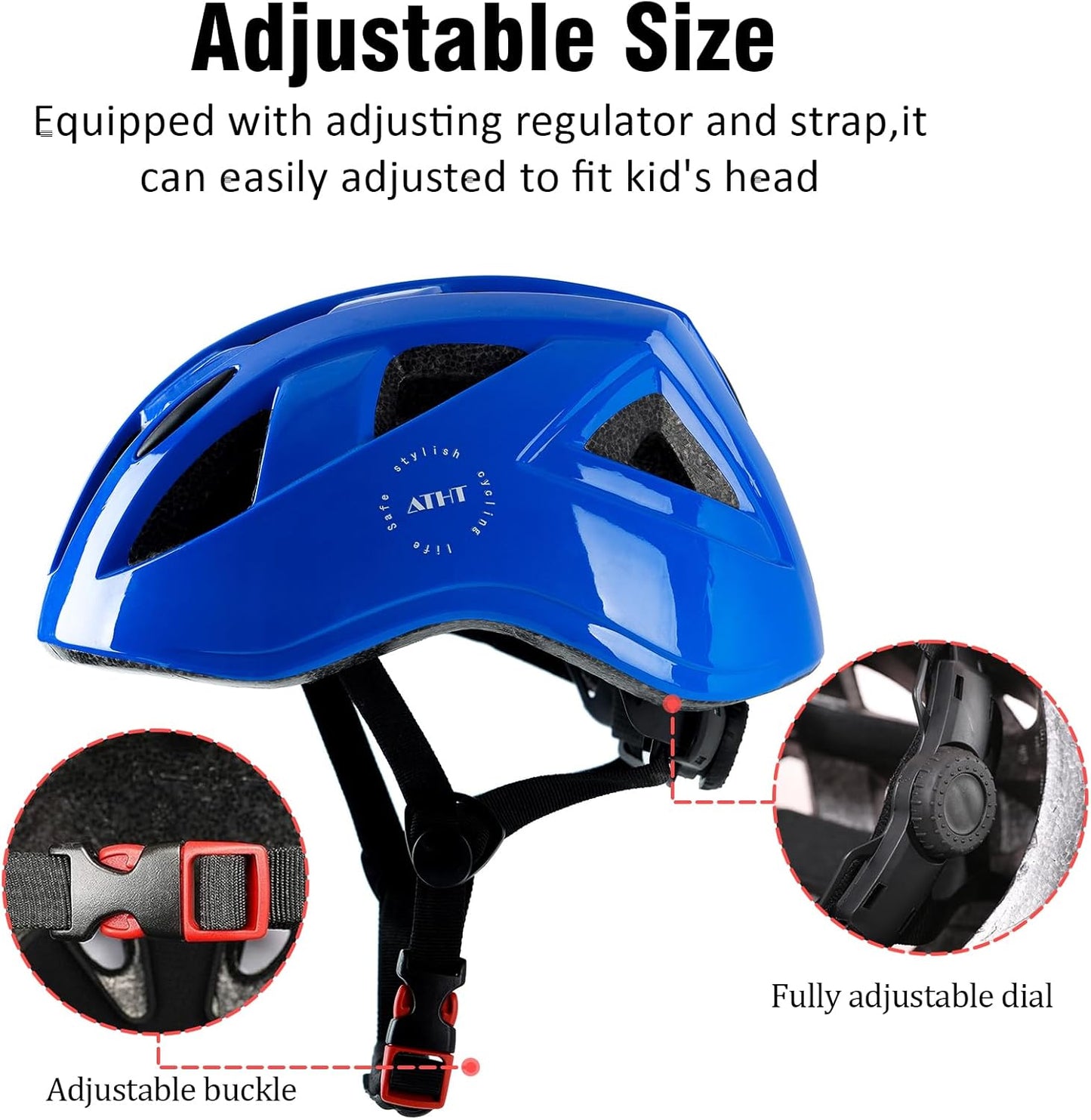 Kids Bike Helmet,2 Sizes Adjustable for Youth Child Boys & Girls Ages 3-5-8-14,Ventilation and Multi-Sport for Bicycle Scooter Skate