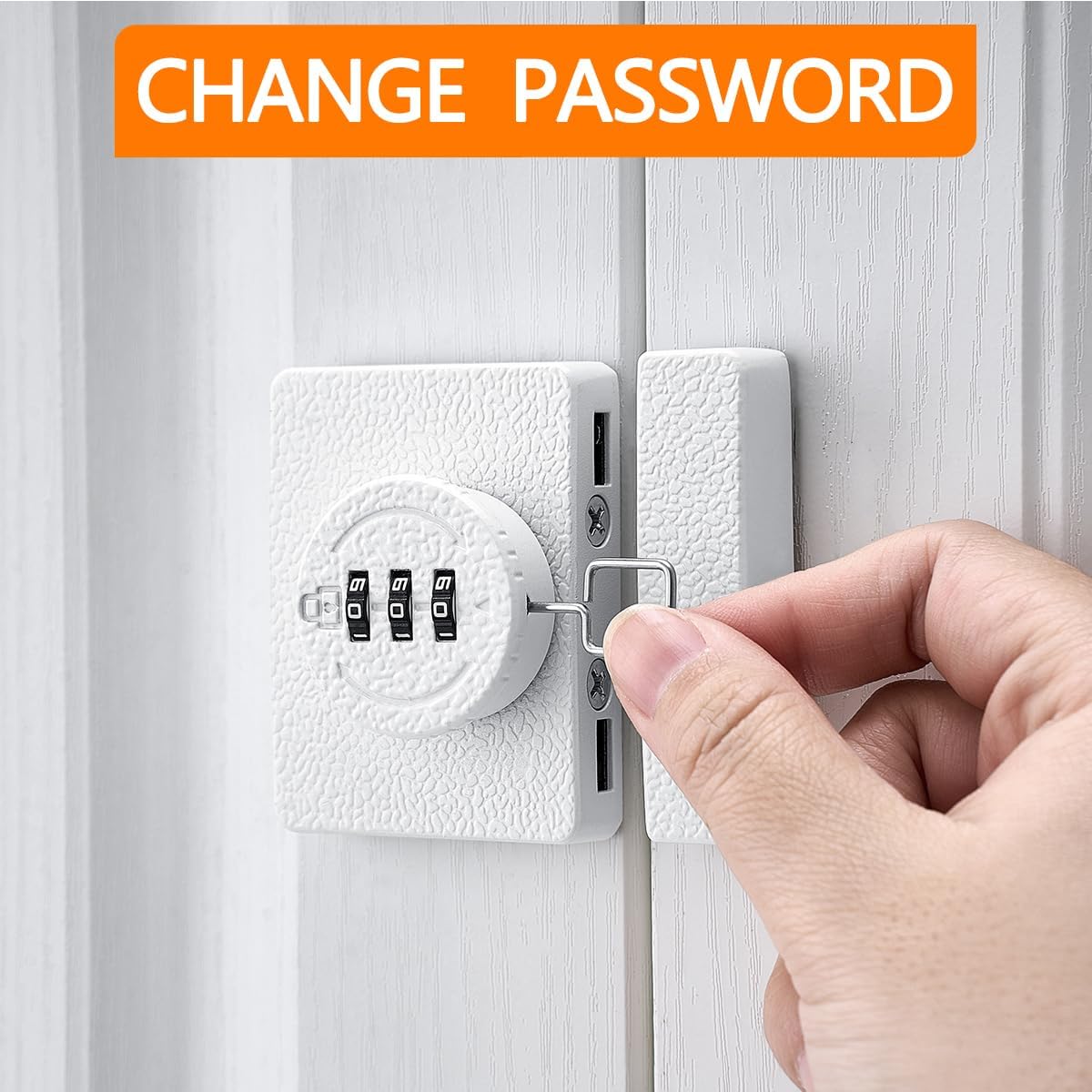 White Cabinet Lock,3 Digit Password Keyless,Anti Pry Mechanical Password Lock,Protect Privacy,for Drawer,Cabinets,Locker, Closet,Windows,Sliding Door,Bathroom,and Garden