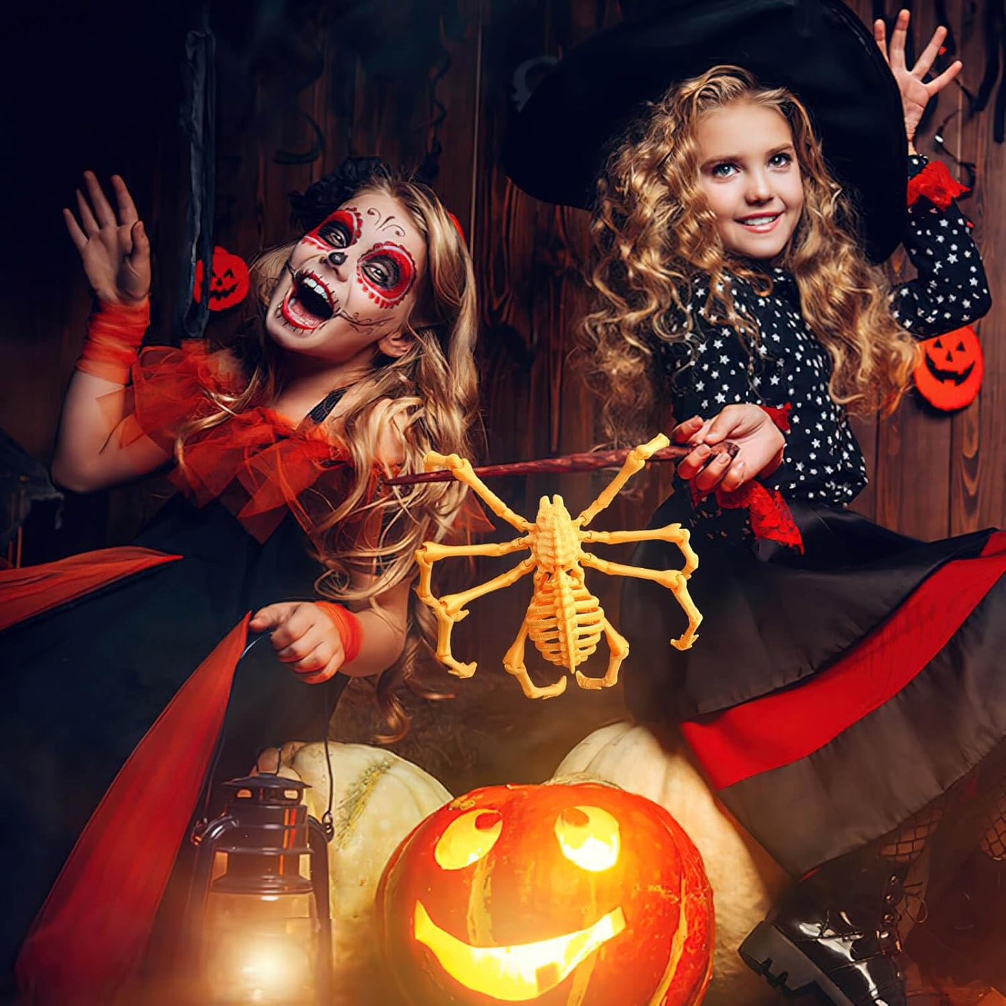 3D Printed Spider Fidget Toys, 1 Pack Articulated Fake Spider Figures Party Favors for Birthday Halloween Christmas, Stress Relief Desk Toys for Classroom Office Home (Silk-Gold)