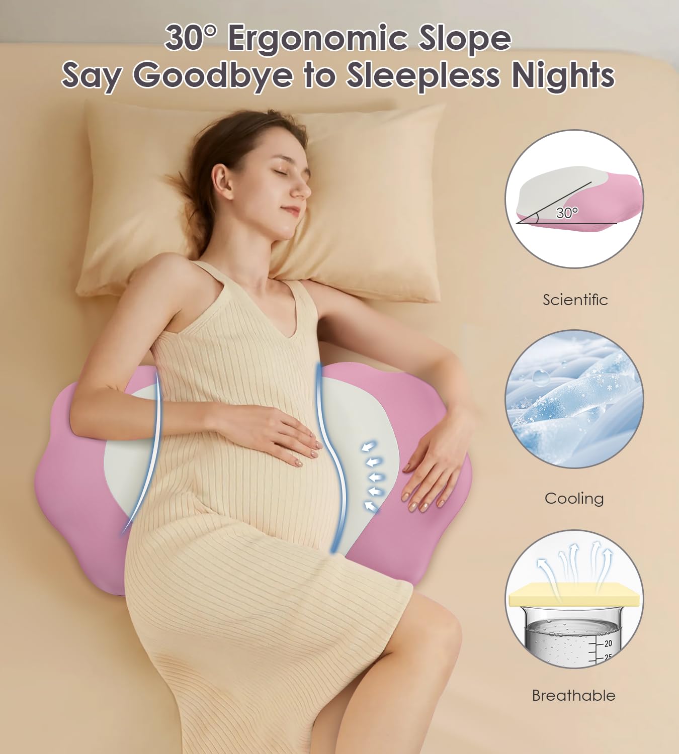 Pregnancy Pillows for Sleeping, Memory Foam Maternity Pillow Support for Back Belly HIPS, Adjustable Travel Wedge Pillow for Pregnant Women, Side Spleeping Pregnant Pillows with Cooling Pillowcase