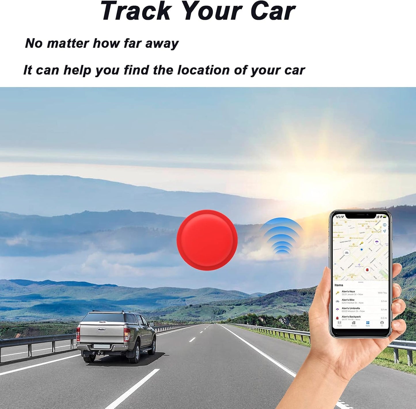 LiZHi Case for Apple Airtag Holder Airtag Case Cover Airtag Sticker Stick on Adhesive Mount Silicone for Tv Remote Car AirTag Phone Case 2 Pack,Red2